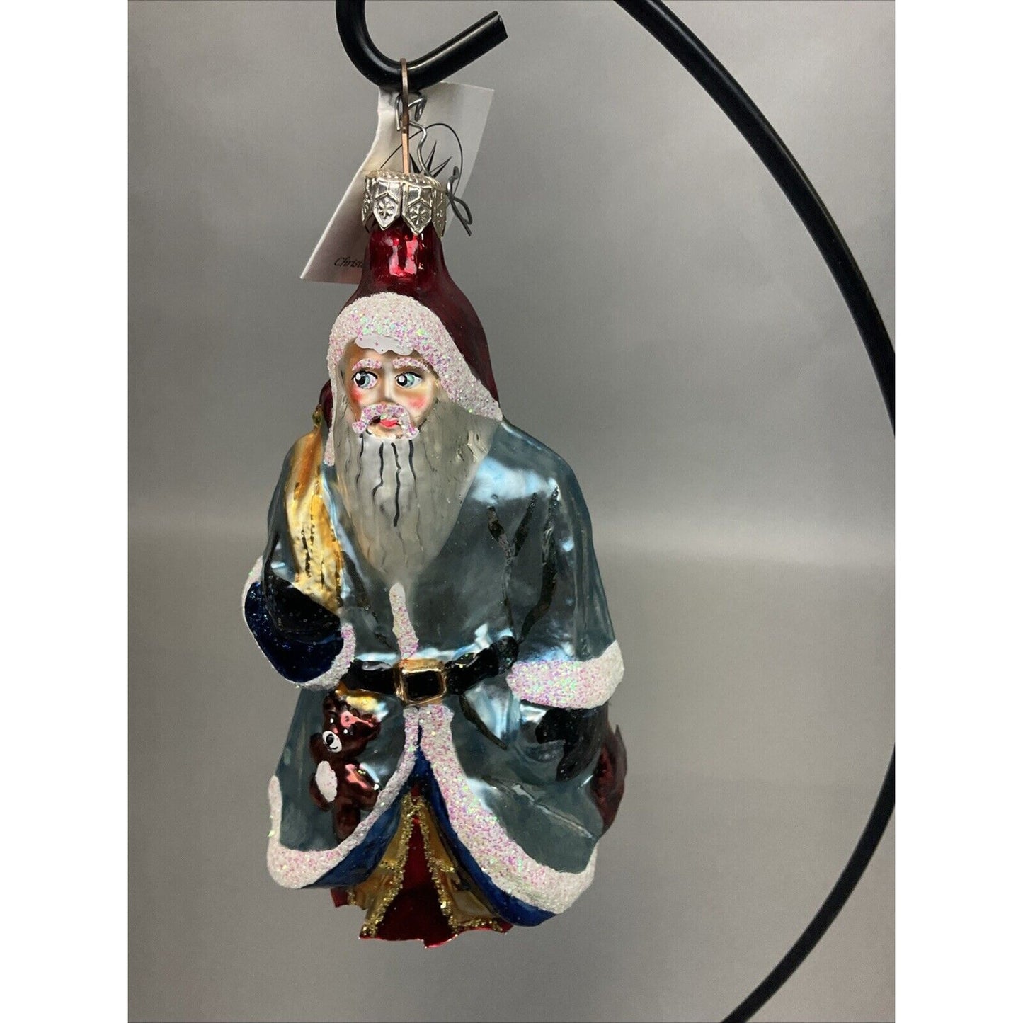 Radko Santa’s Banner Year + Santa In Blue Robe Christmas Ornaments / Damaged