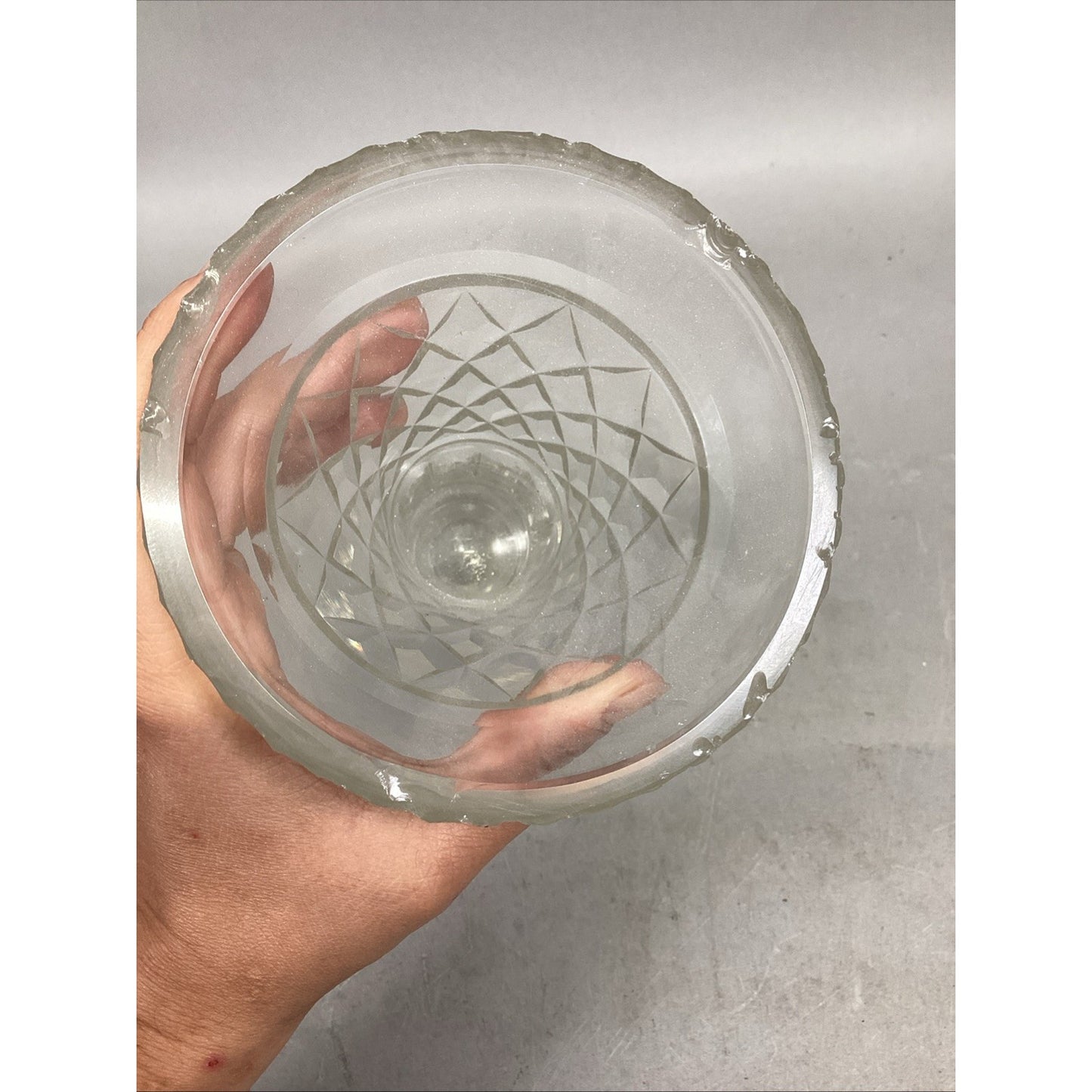 Vintage Unique Fluted Glass Vase - 8.25”H