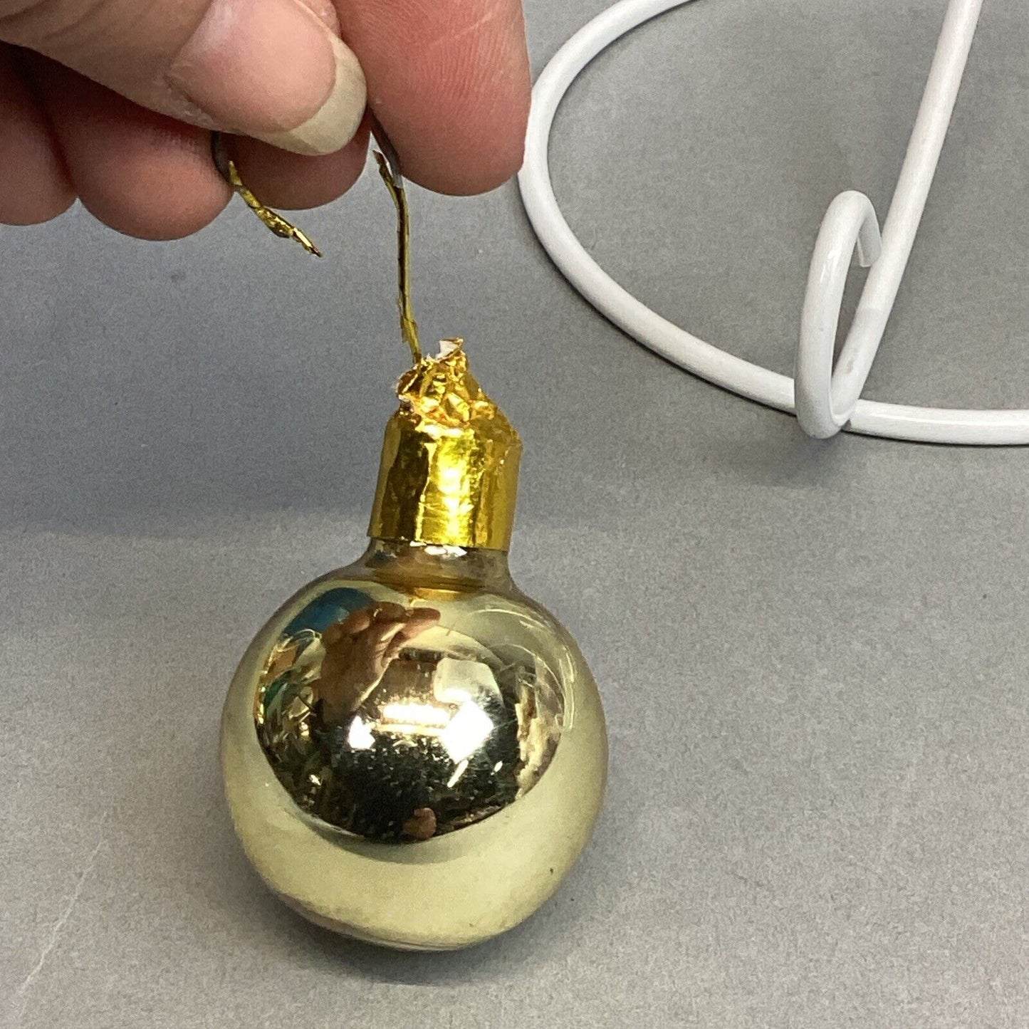 6 Vintage Christmas Ornaments - Angel, Nativity, Gold Balls, Champagne