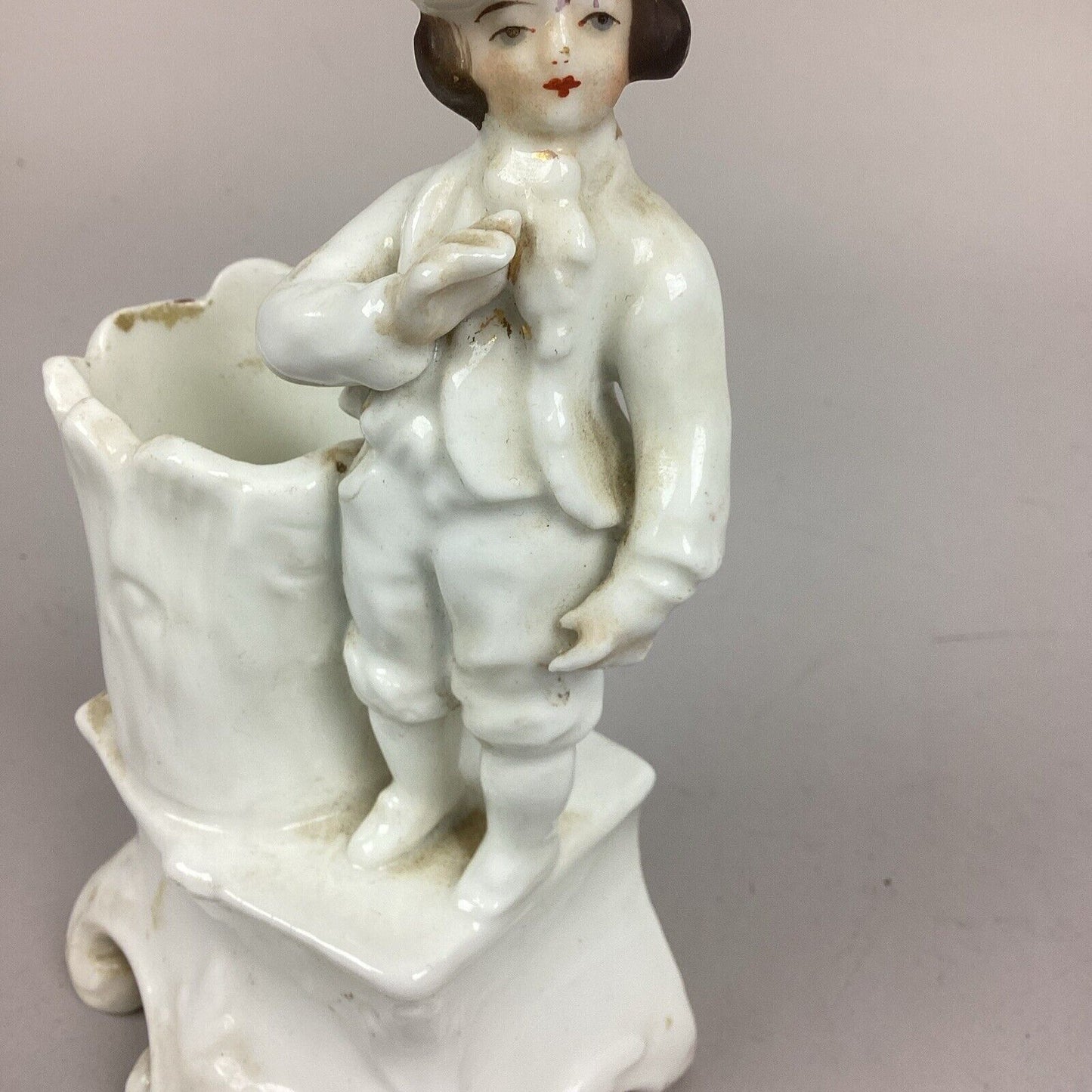 Antique Porcelain Figurine And Bud Vase