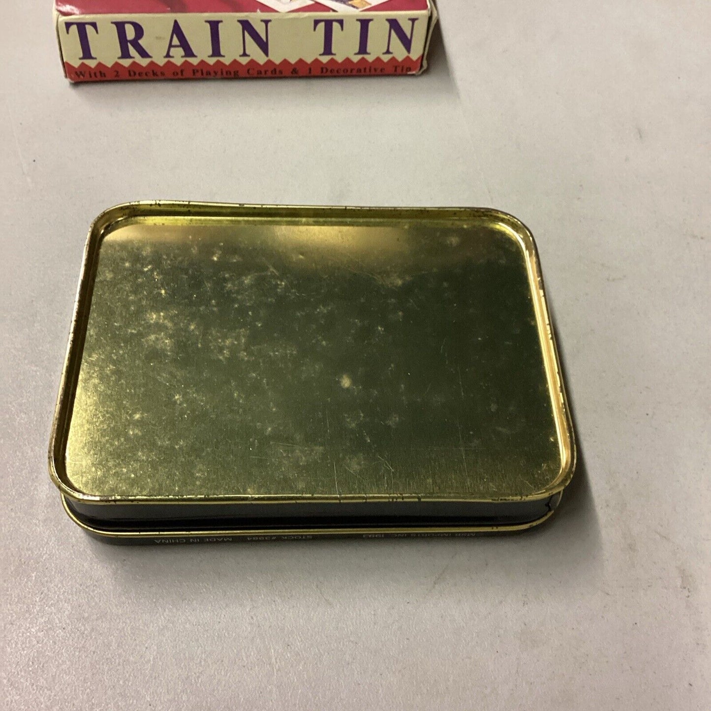 Lot Of 3- Train Tin W/ Playing Cards, Model Locomotive, & Reed & Barton Ornament