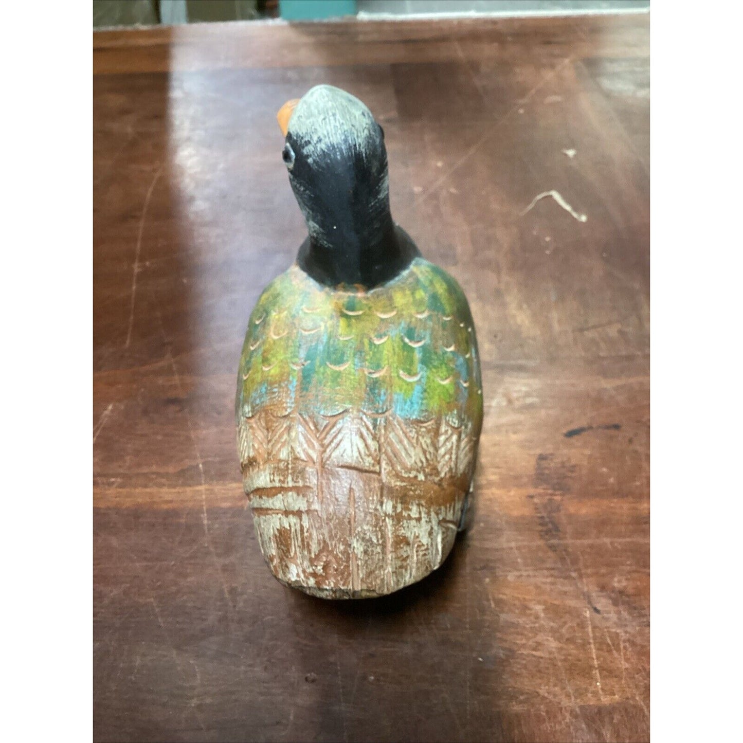 Vintage Hand Painted Wooden Duck Trinket Box