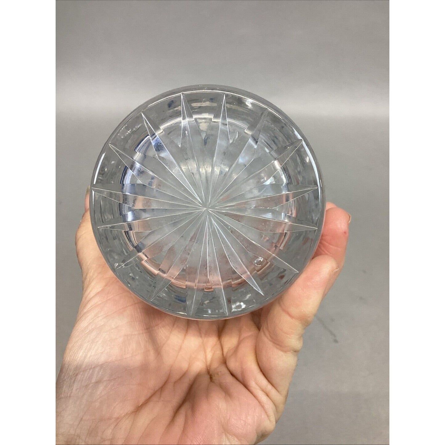 Decorative Cut Glass Decanter With Matching Stopper - 14.5”H