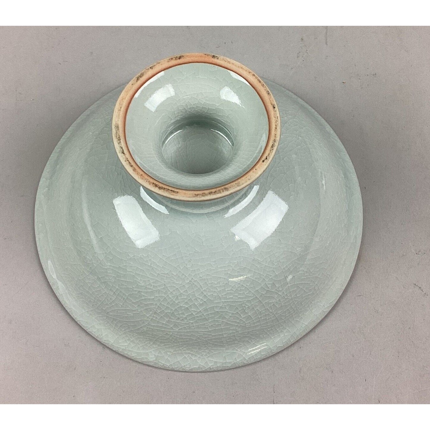 Vintage Blue Pedestal Bowl With Lid W/ Silver Frog - 7 3/4”