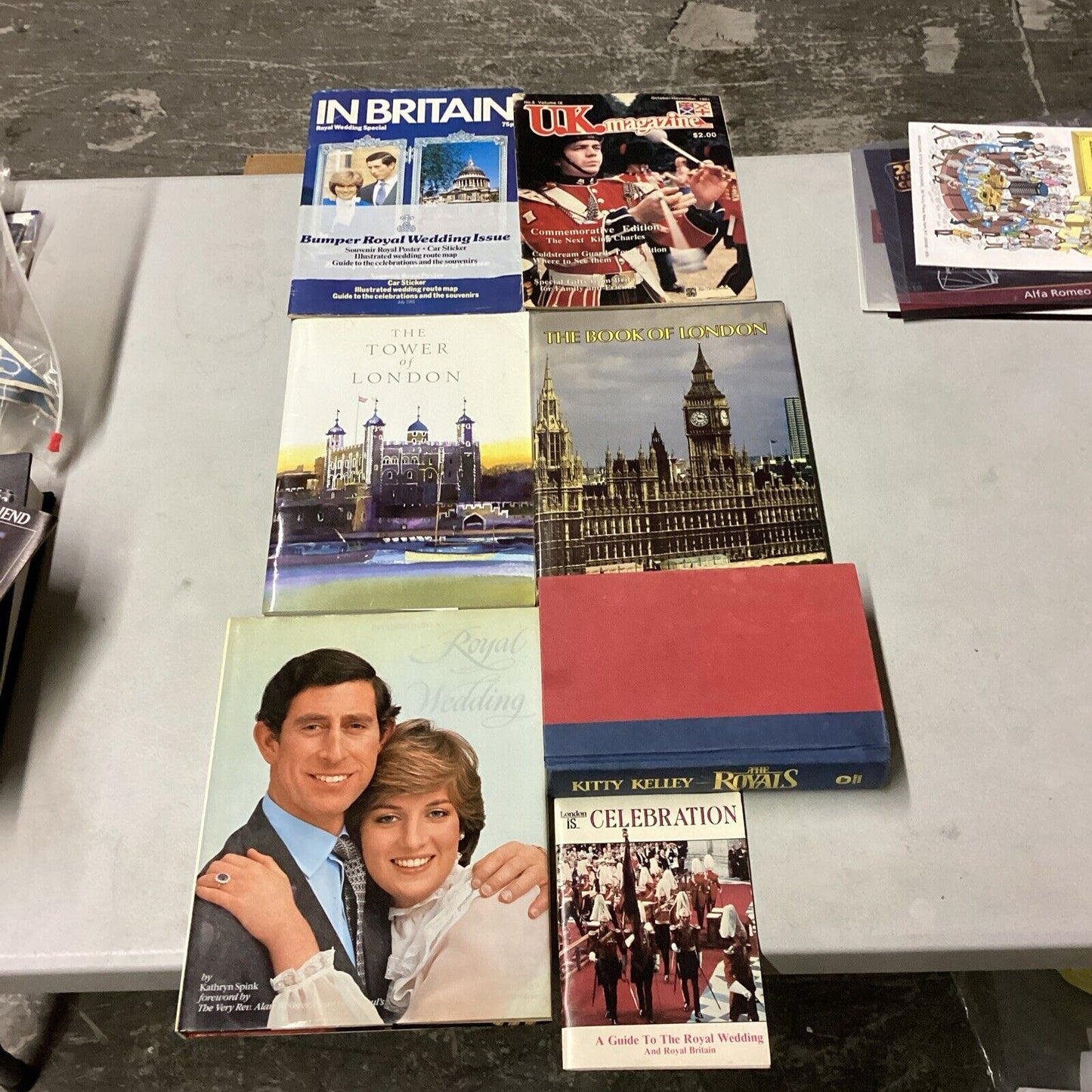Lot Of 7 Vintage Books & Magazines - Royal Wedding, Book Of London, UK Magazine