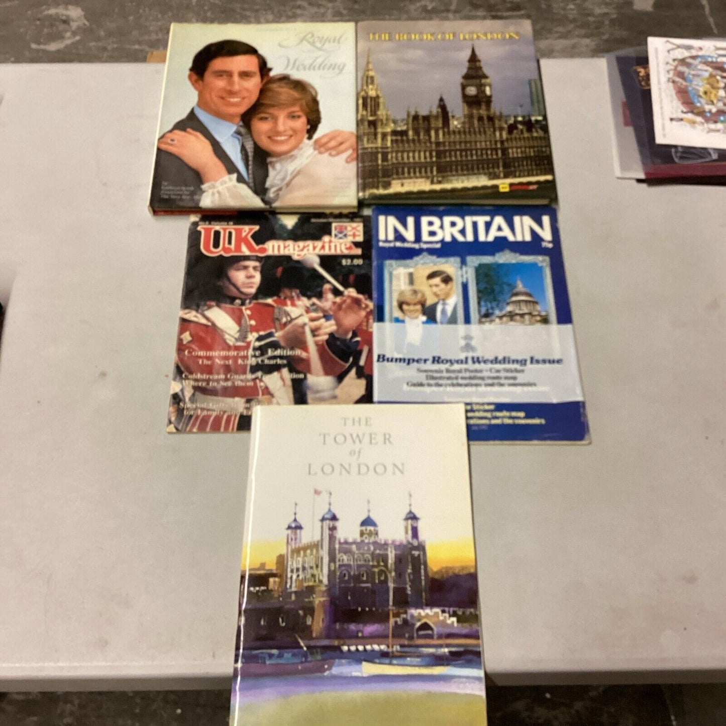 Lot Of 7 Vintage Books & Magazines - Royal Wedding, Book Of London, UK Magazine
