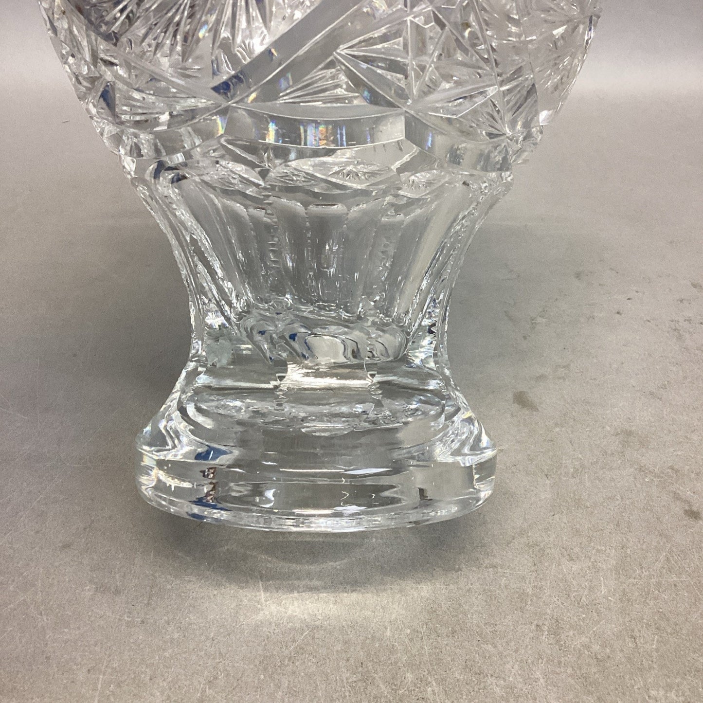 Vintage Cut Glass Centerpiece Or Candy Dish - 7”H