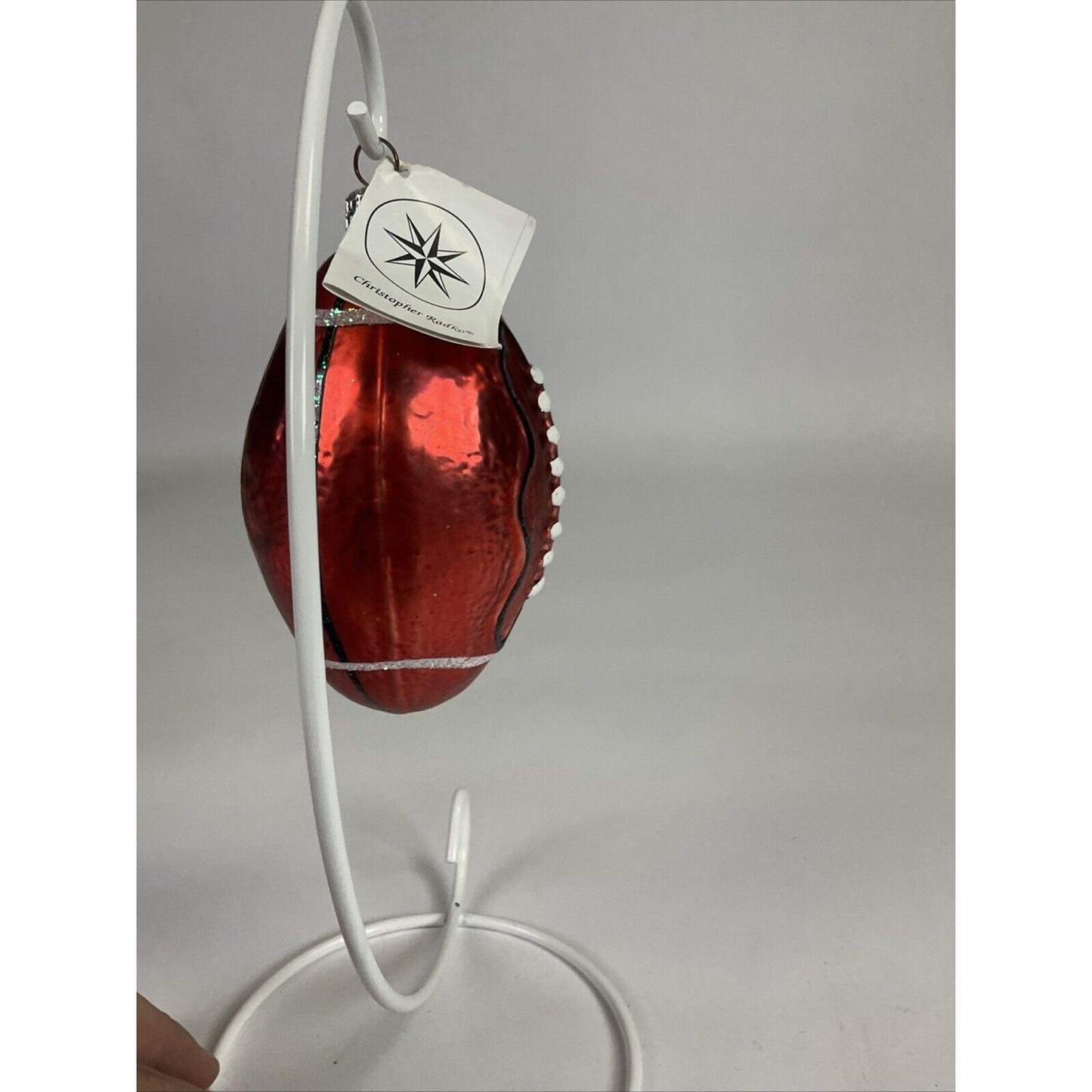 Christopher Radko Handblown Glass Football Christmas Ornament