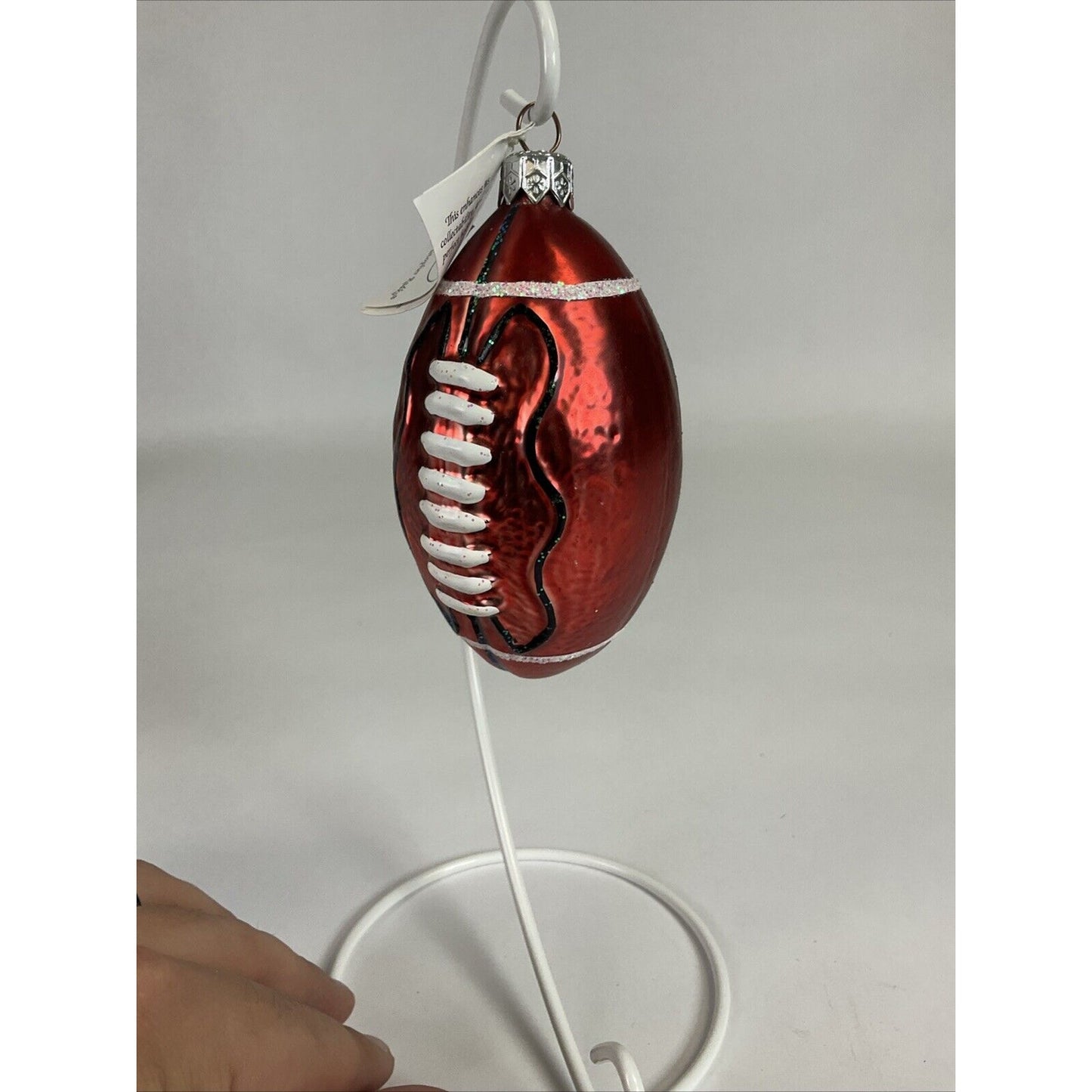 Christopher Radko Handblown Glass Football Christmas Ornament