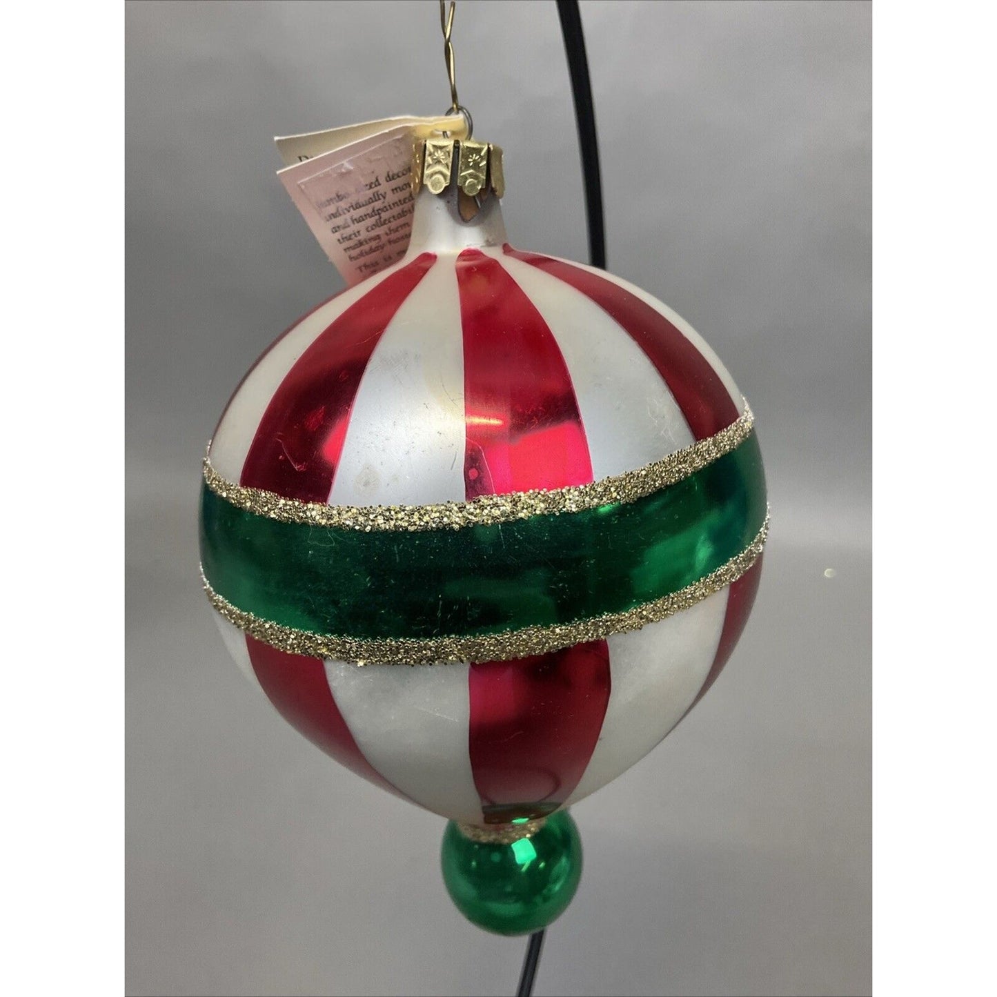 Radko Glory Abounds + Candy Striped Balloon Christmas Ornament / Damaged