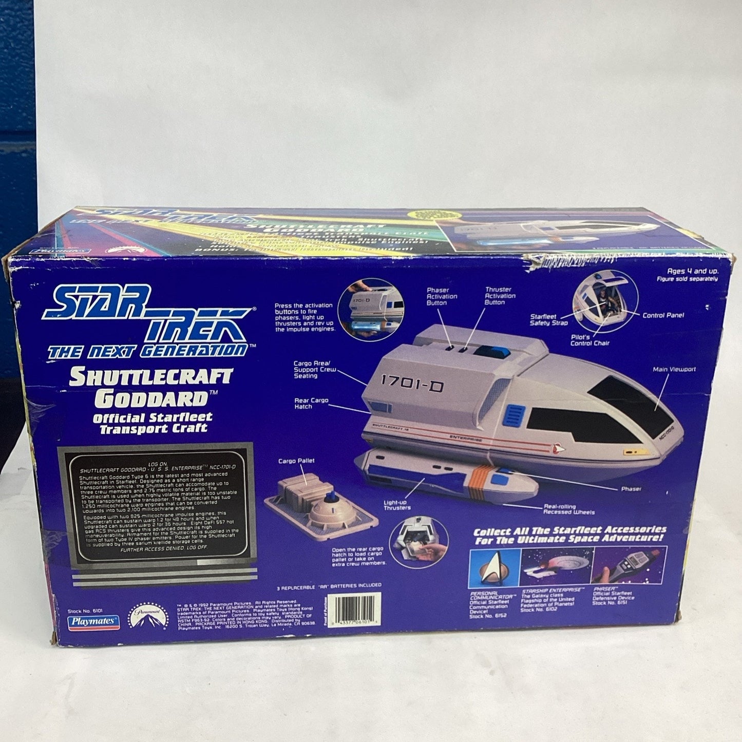 1992 Playmates Star Trek The Next Generation Shuttlecraft Goddard Starfleet NIB