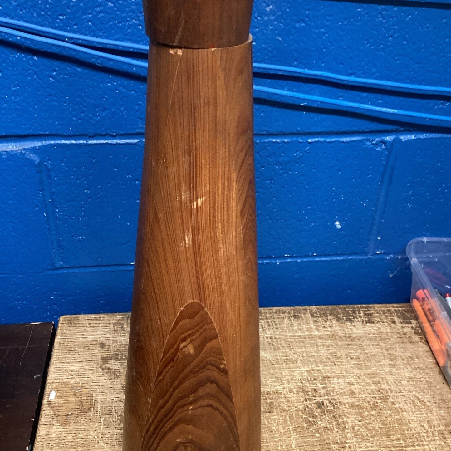 Large Vintage Wooden Lamp - 37” Tall - No Lampshade - Tested & Works