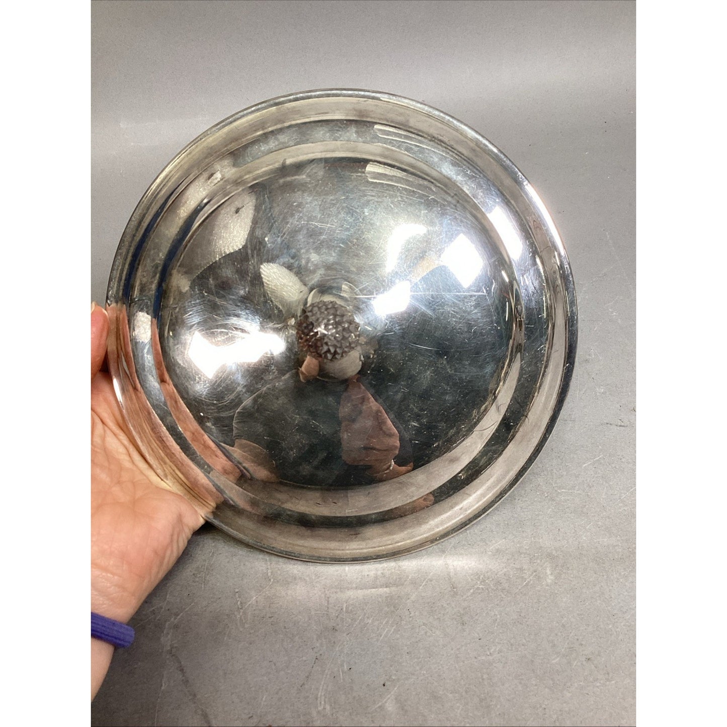 Sheffield Silver Co Pinecone Finial Serving Dish Replacement Lid 7.5"D