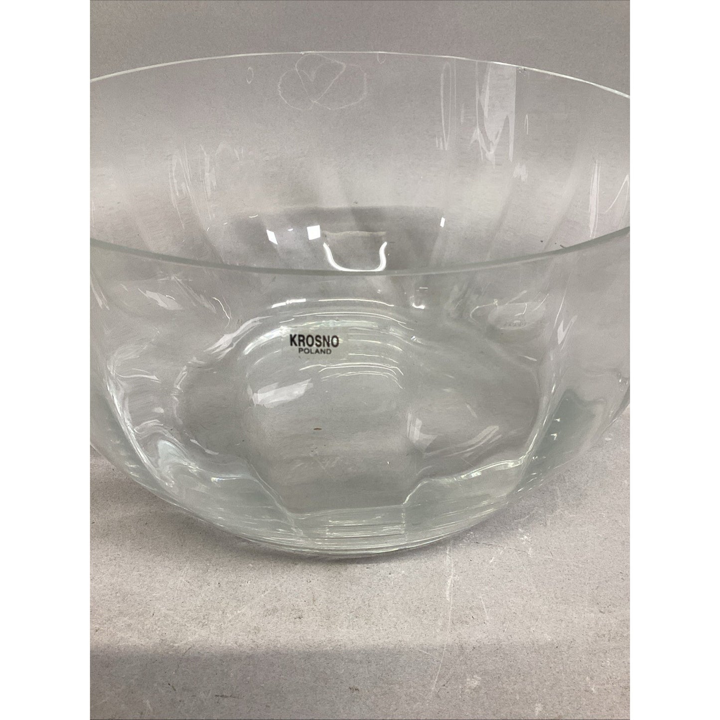 Krosno Of Poland Large Glass Lead Crystal Fruit/Salad Bowl - 5.5”Hx9.5”D