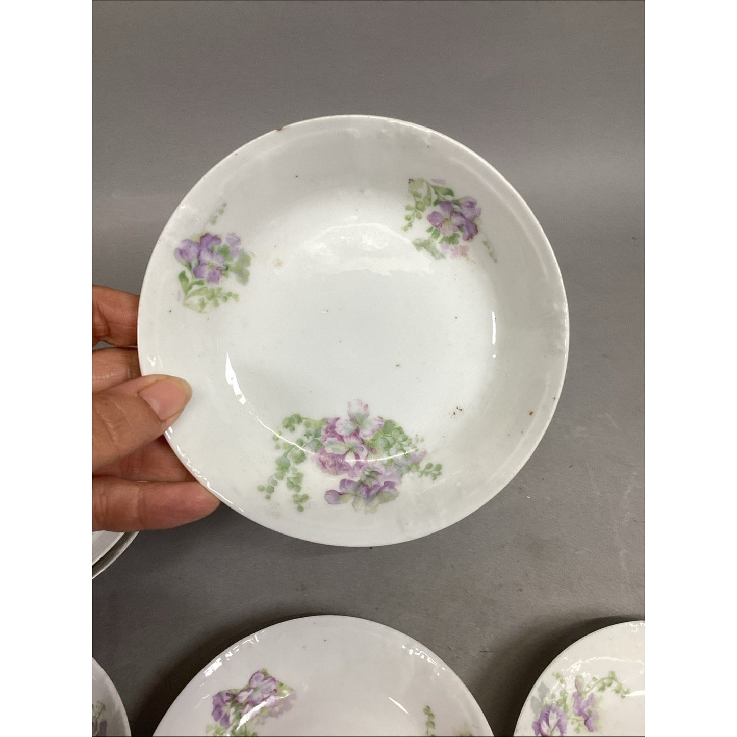Set of 20 Limoges France Lavender Floral Plates/Bowls/Saucers