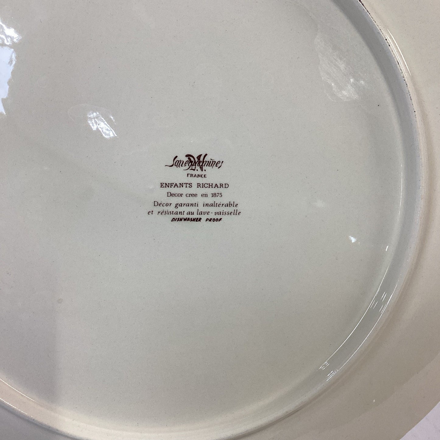 Sarreguemines Enfants Richard Large Round Cake Pastry Platter Dish - 13.25”D