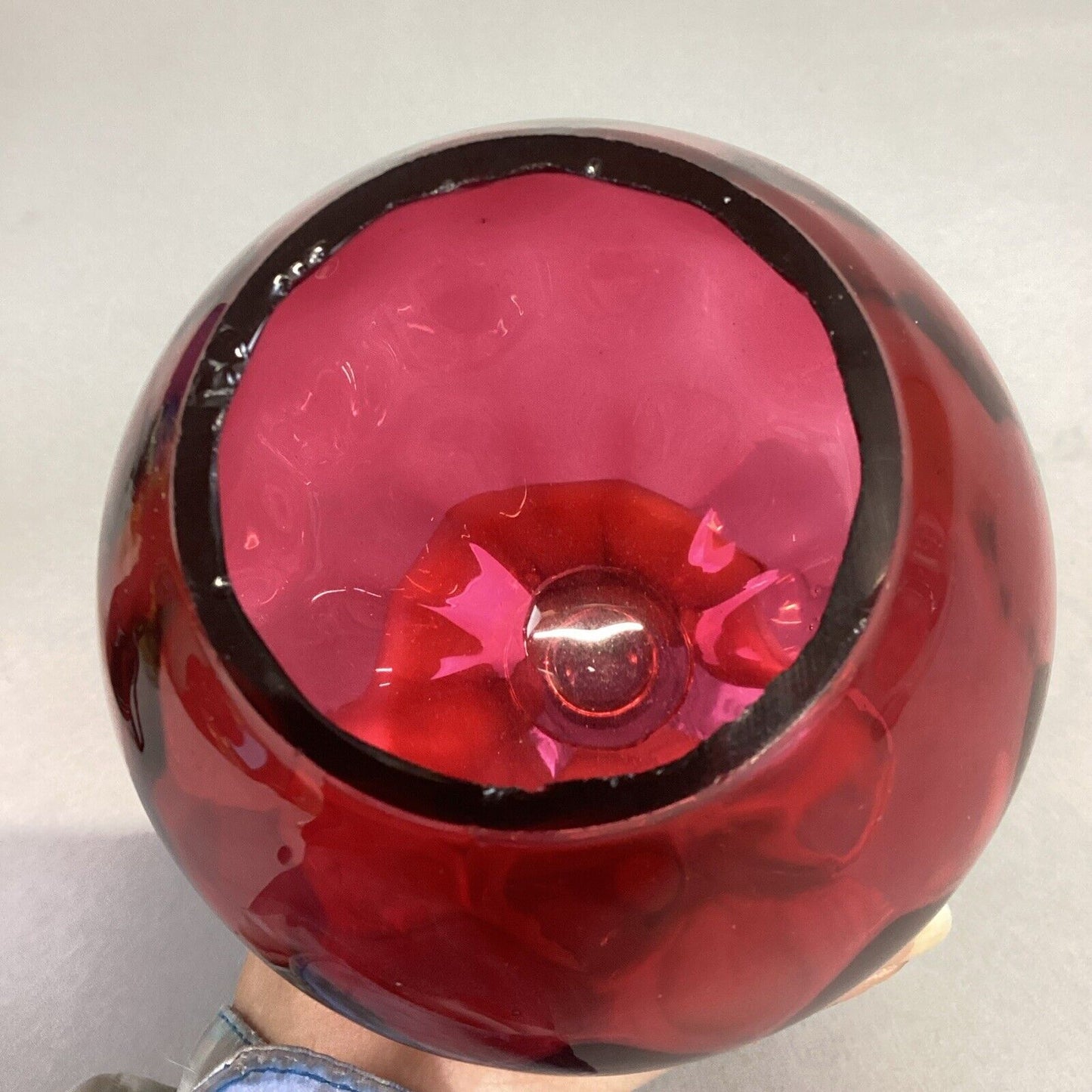 Vintage Glass Cranberry France PV Flower Vase Or Goblet - 6.5”