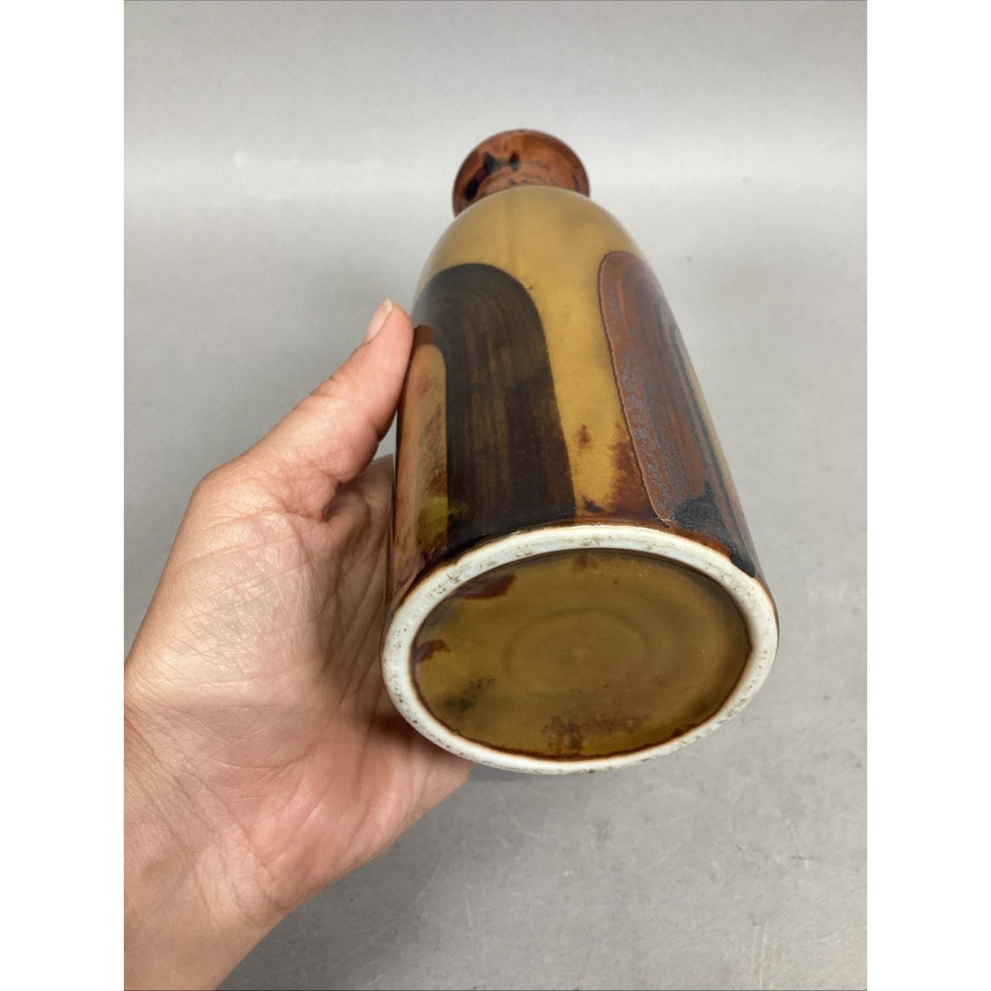 Vintage Stoneware Pottery Gloss Glazed Vase - 7.25”H