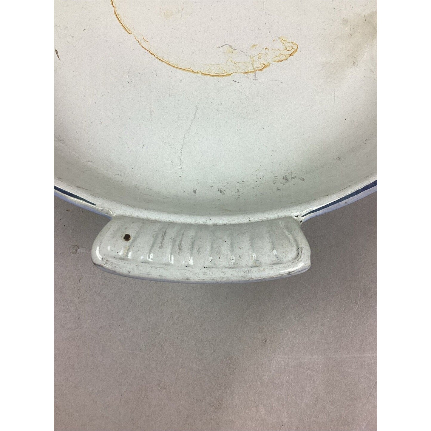 Vintage Cast Iron/Enamel Blue Tulip Double Handled Baking Dish #25 - Holland