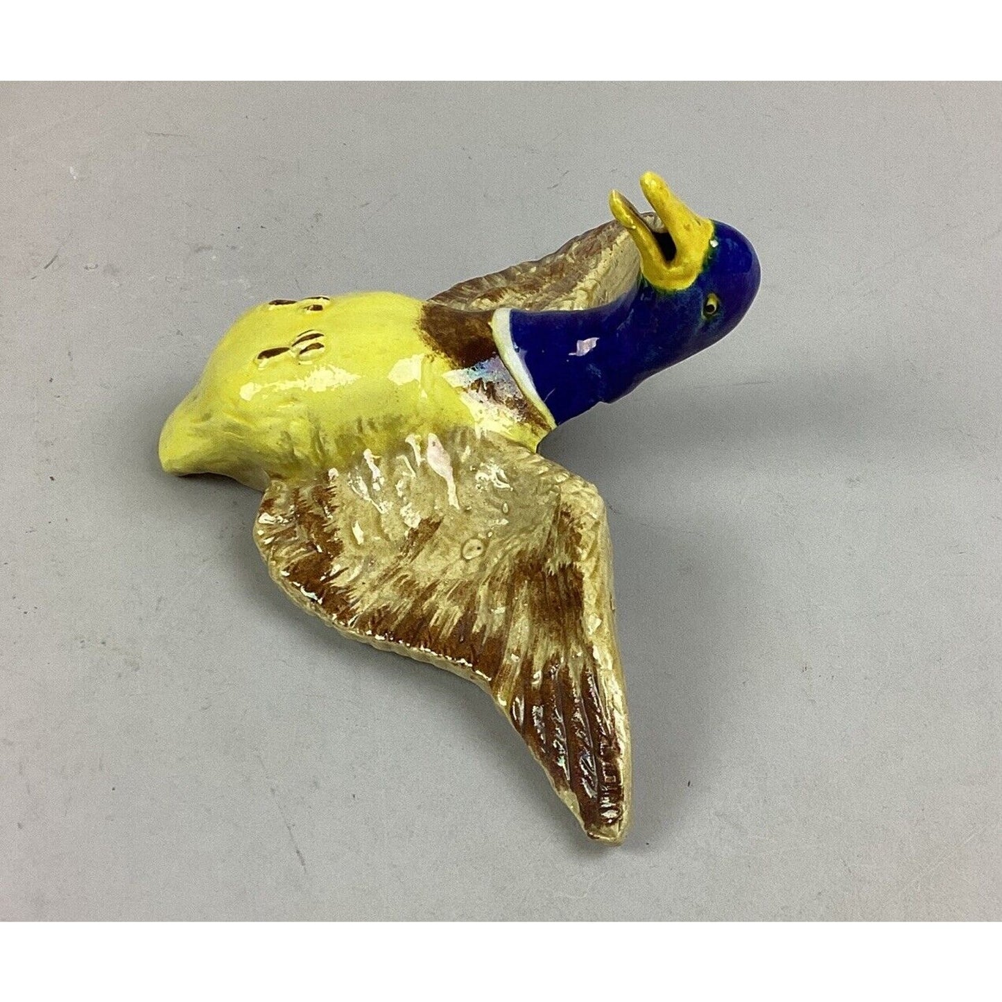 Vintage Flying Yellow Duck W/ Blue Head Wall Decoration - 7”