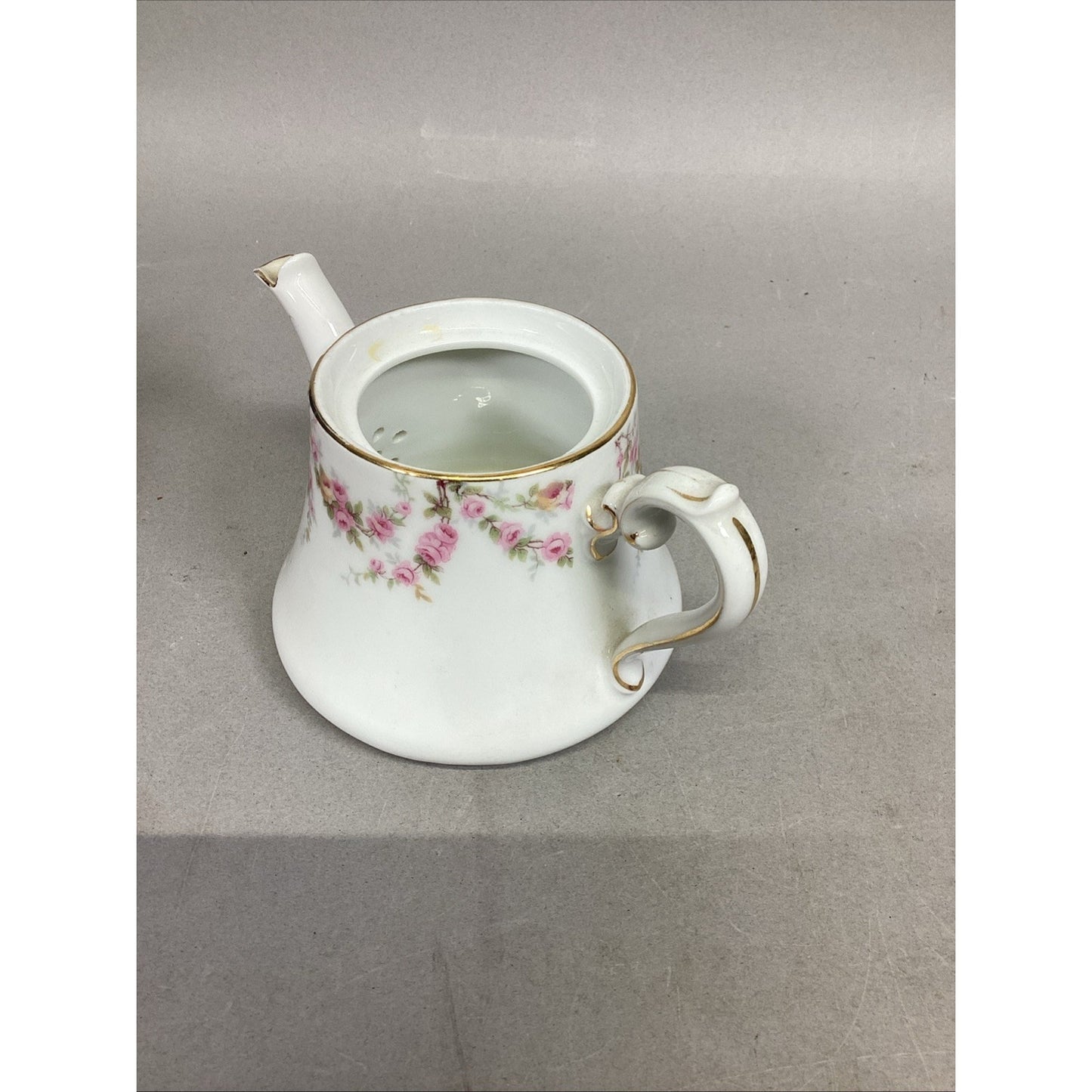 Swarzburg Pink Floral Teapot & Pink Floral Creamer - Unmarked - #701