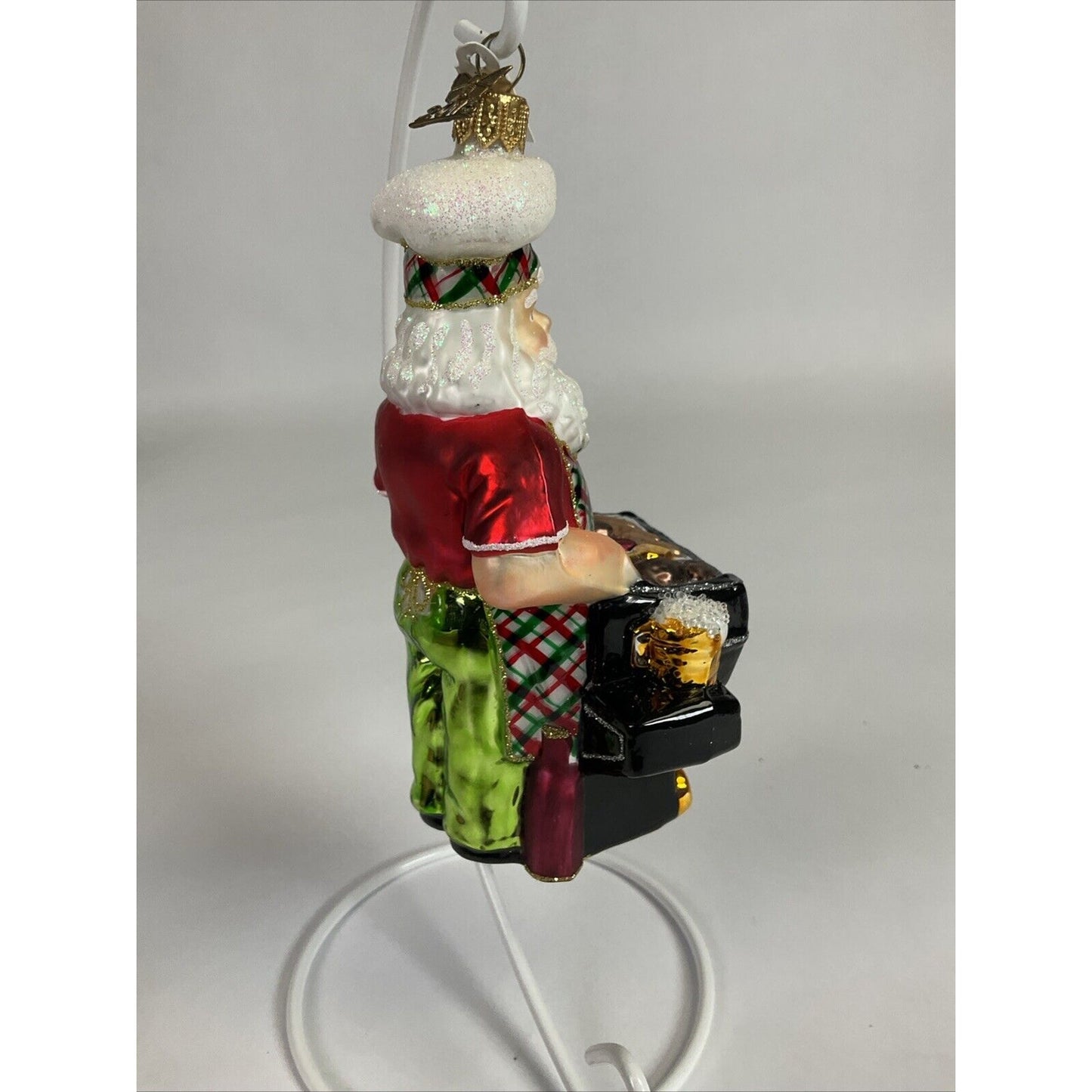 Santa’s BBQ Grill Glass Christmas Ornament European Glass 2016
