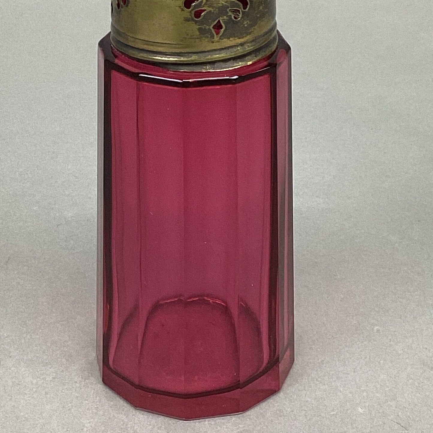 Vintage Cranberry Glass Sugar Shaker - 5”