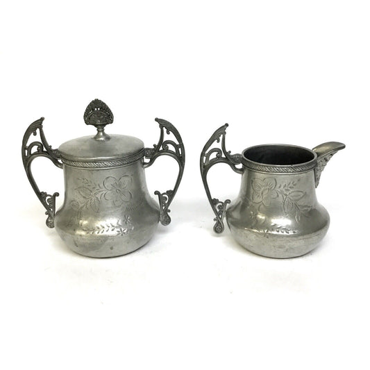 Albany Silverplate Sugar Bowl With Lid And Creamer Set