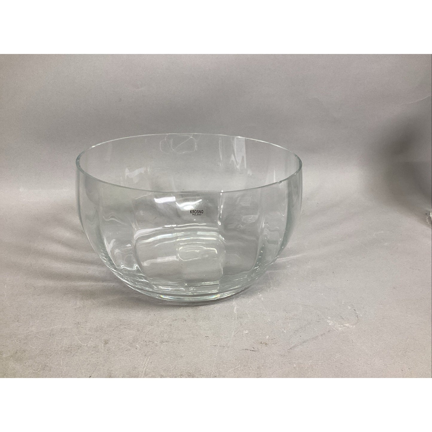 Krosno Of Poland Large Glass Lead Crystal Fruit/Salad Bowl - 5.5”Hx9.5”D