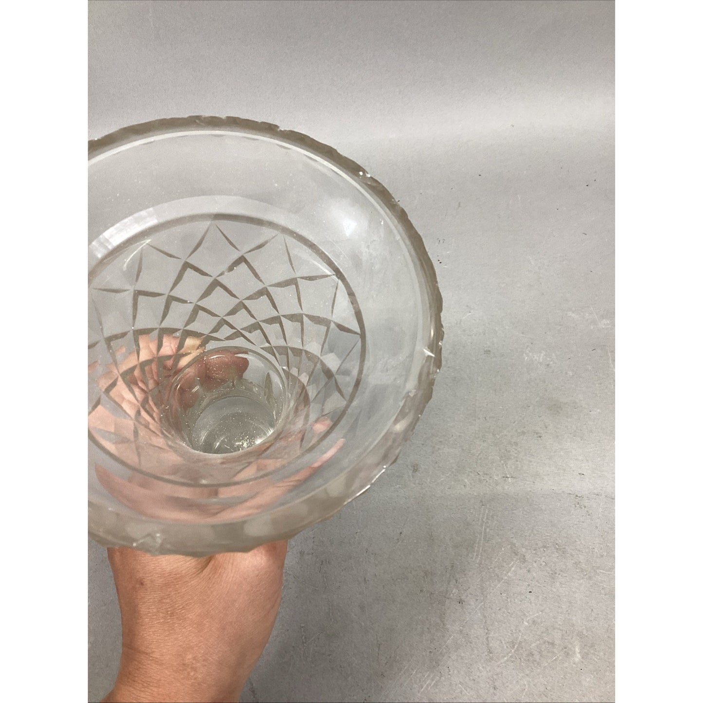 Vintage Unique Fluted Glass Vase - 8.25”H