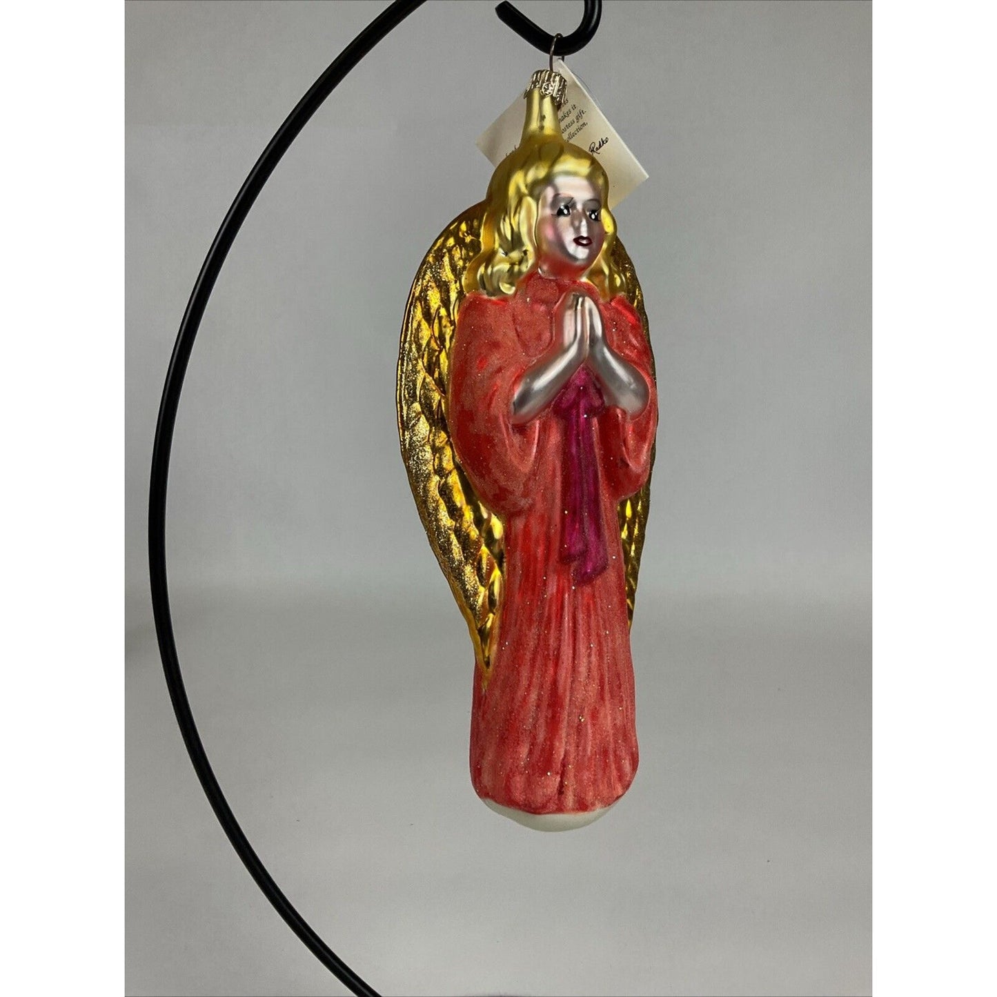 Vintage Christopher Radko Choir Angels Pink & Gold Christmas Ornament