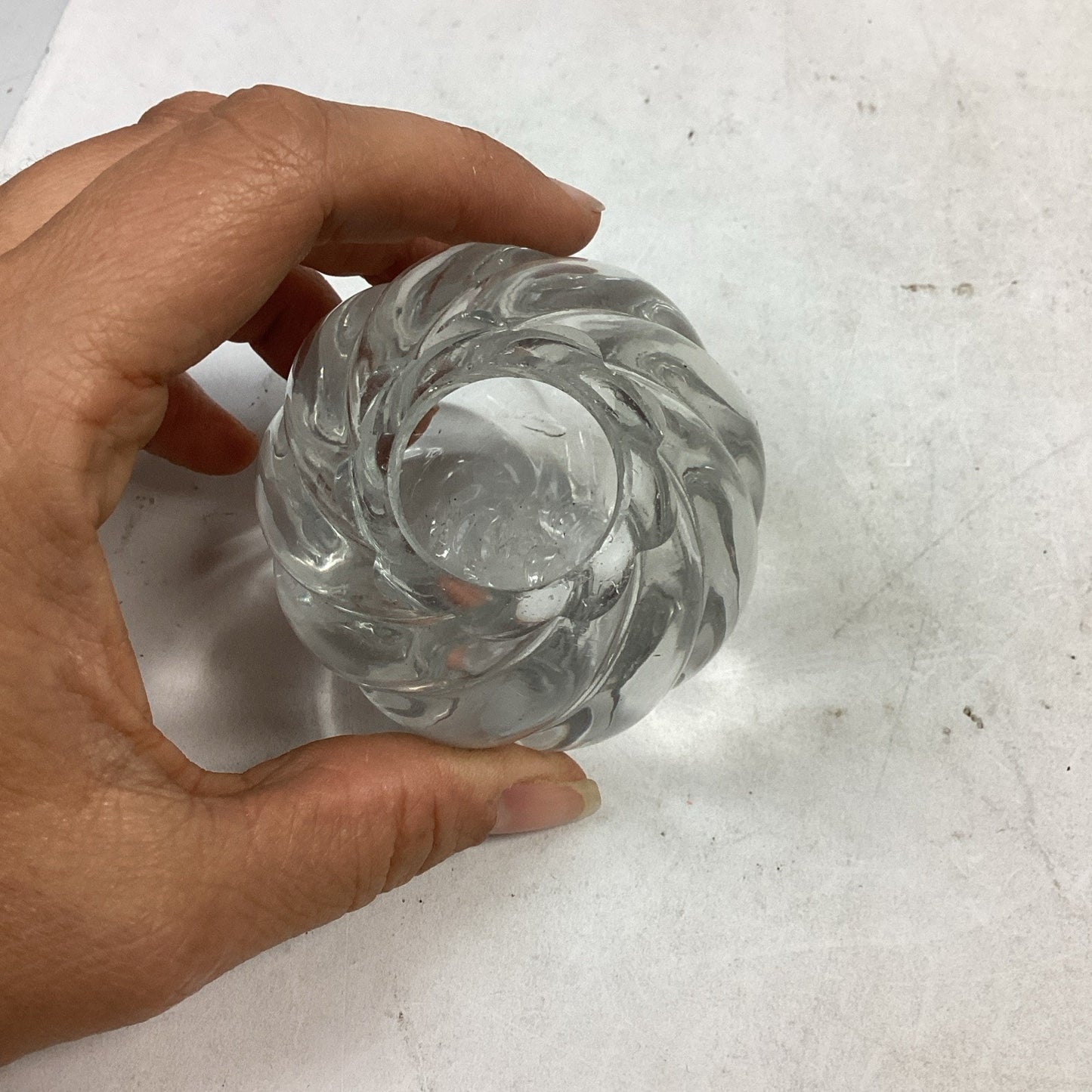 Vintage Hand Blown Swirl Glass Vase - 2.75”Hx1”D