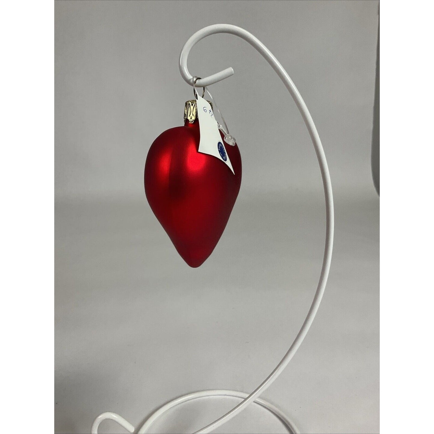 Glass Christmas Red Heart Gold Glitter + Silver Heart Merry Christmas Ornaments