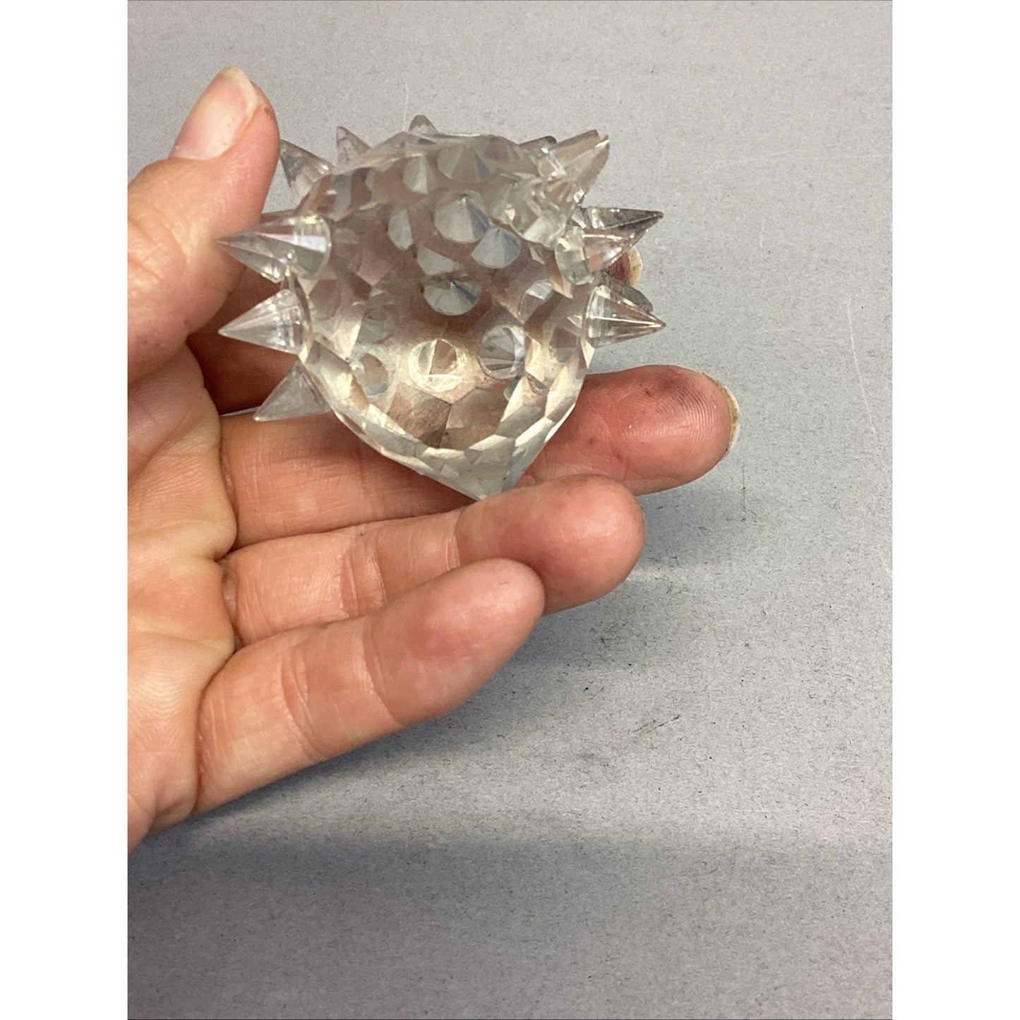 Set Of 4 Glass Porcupine Family Figurines - 2 Are Damaged