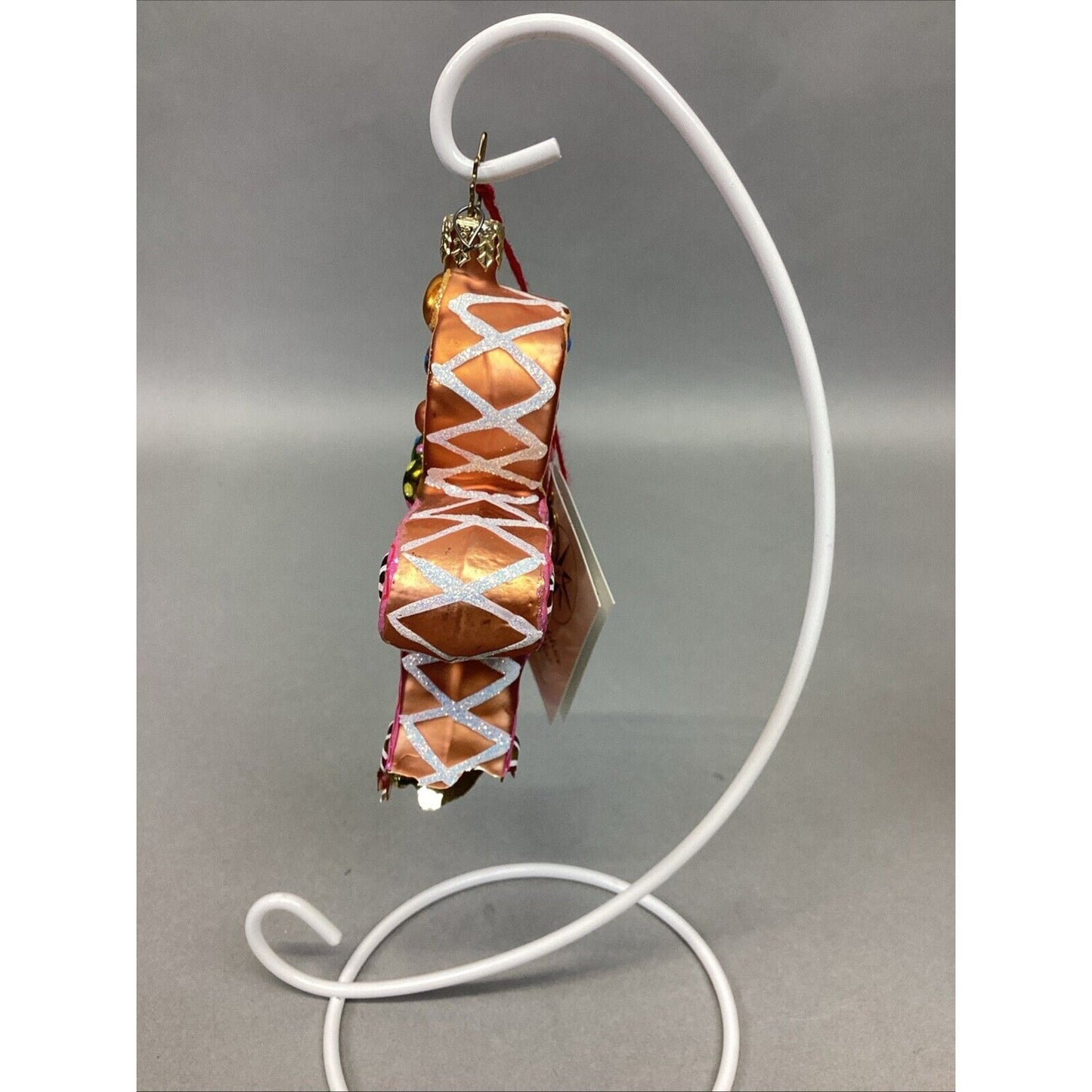 3 Radko Gingerbread Man And Rocking Horses Glass Christmas Ornaments - Damaged