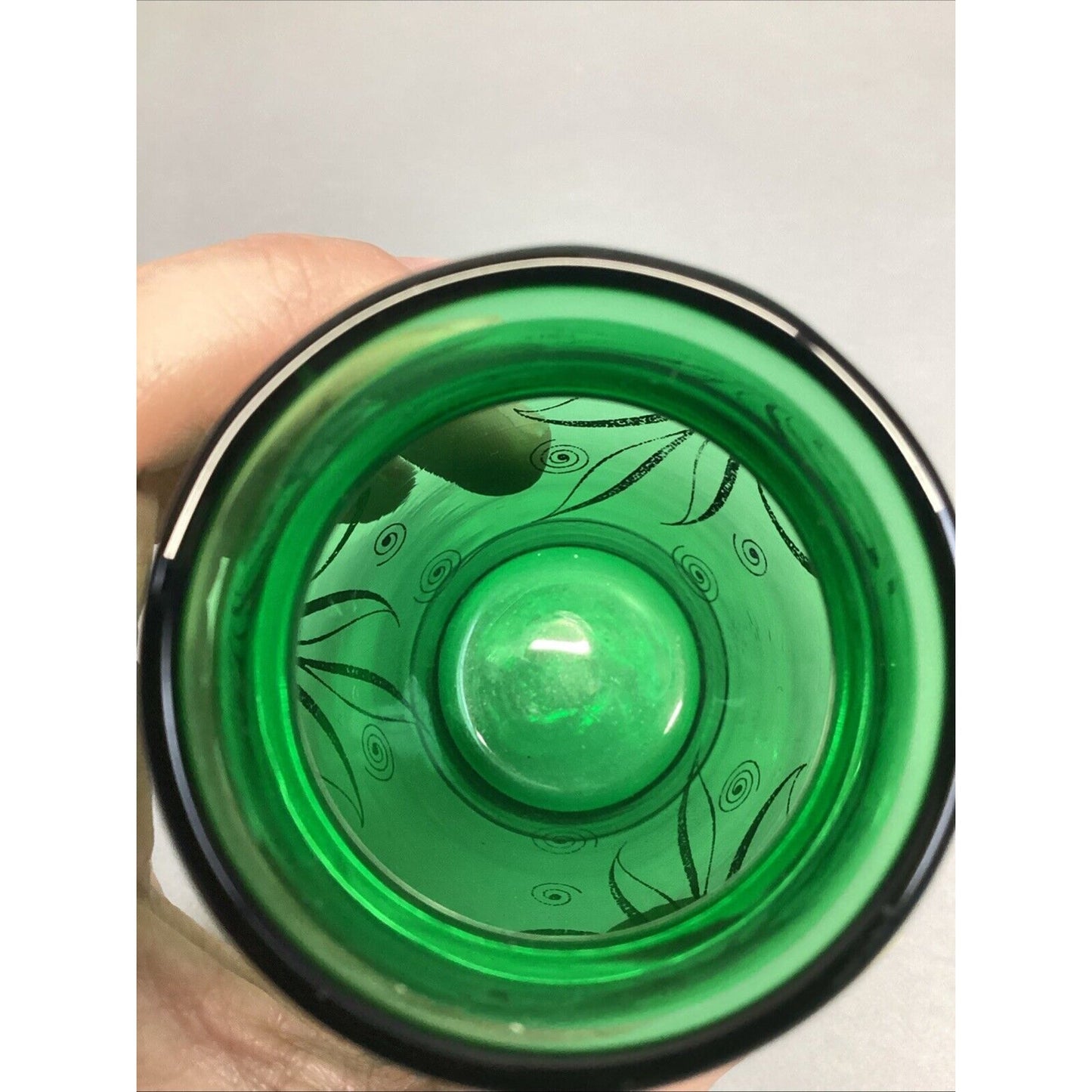 Vintage 1950s Anchor Hocking Emerald Green Mini Glass Vase - 3.75”