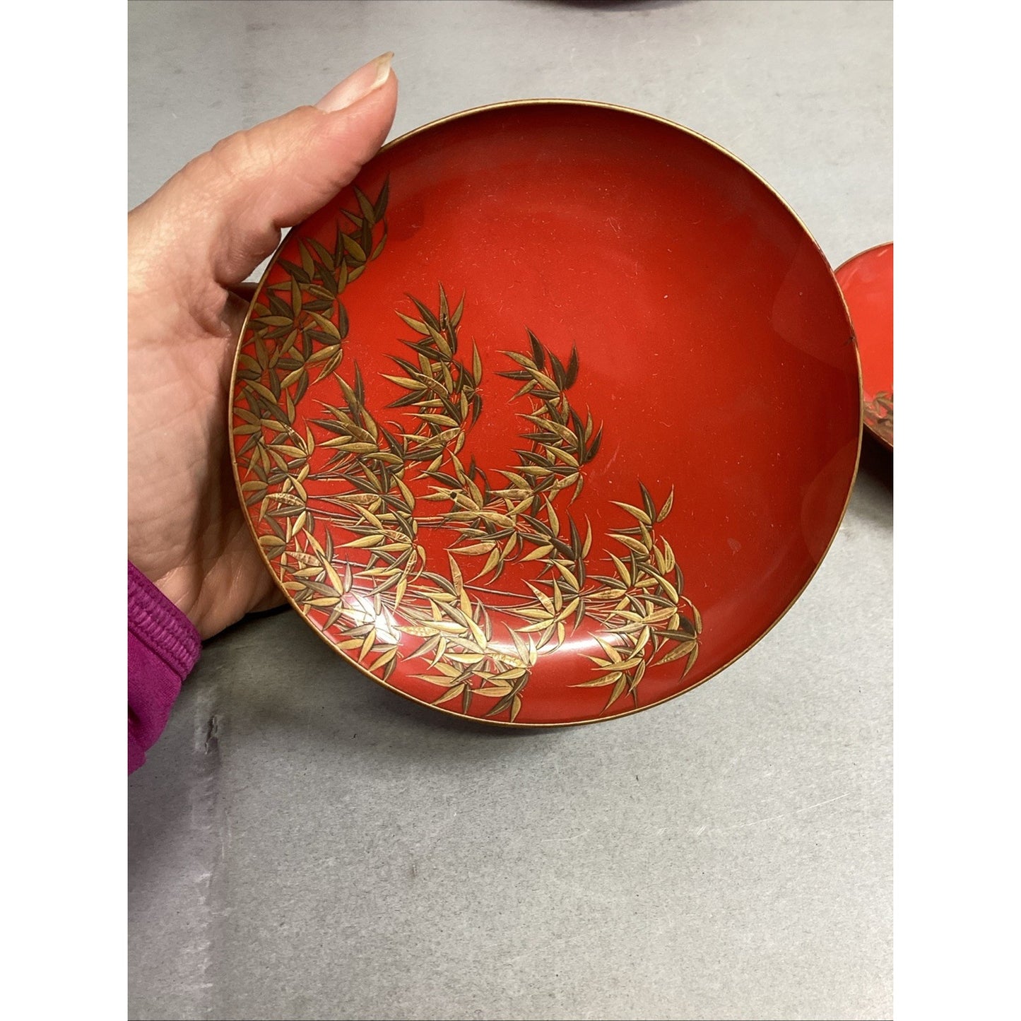 Set Of 5 Japanese Hand Painted Floral Sake Cups Bowls
