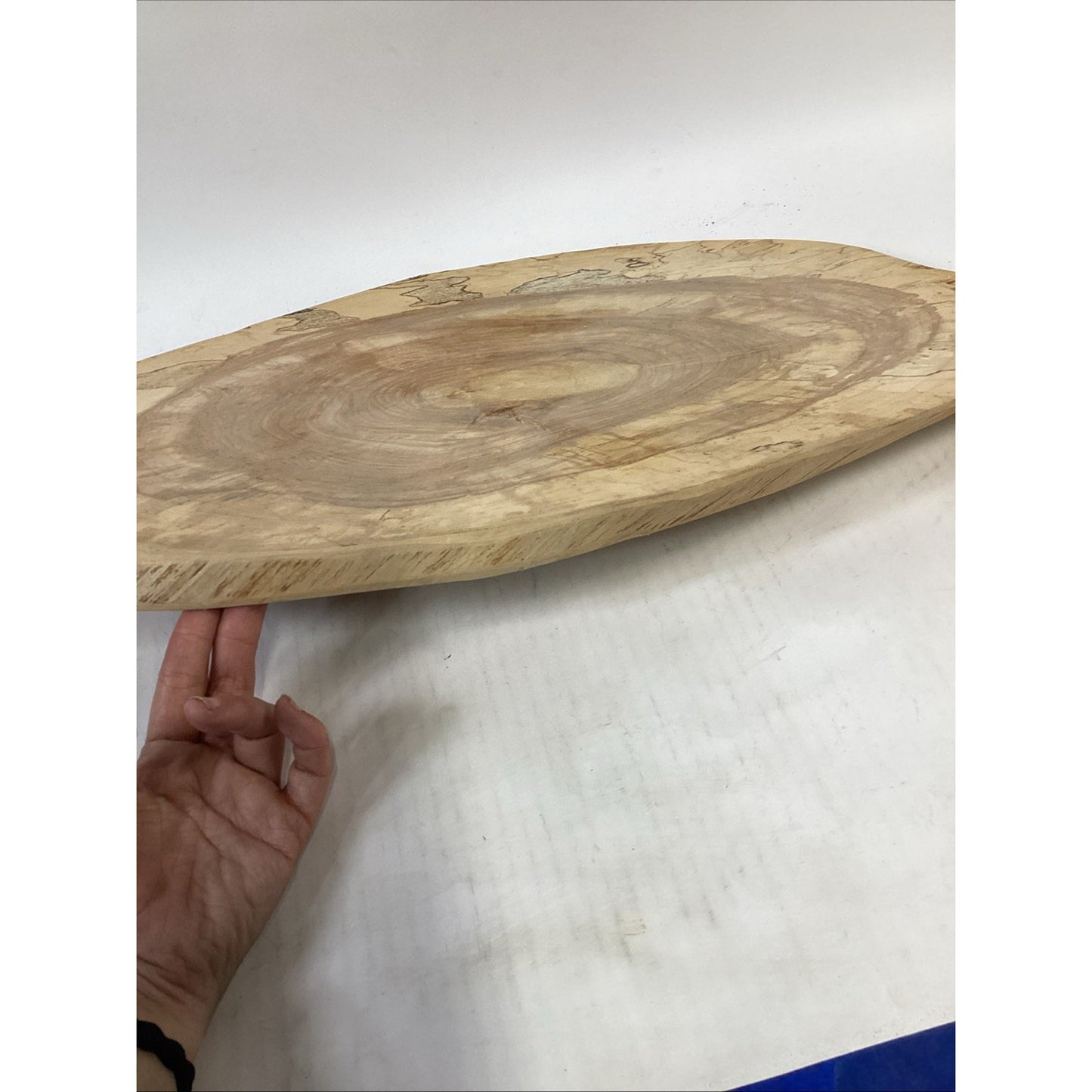 Handcrafted Spalted Olive Ash Live Edge Serving Tray, Platter - 24.5”L
