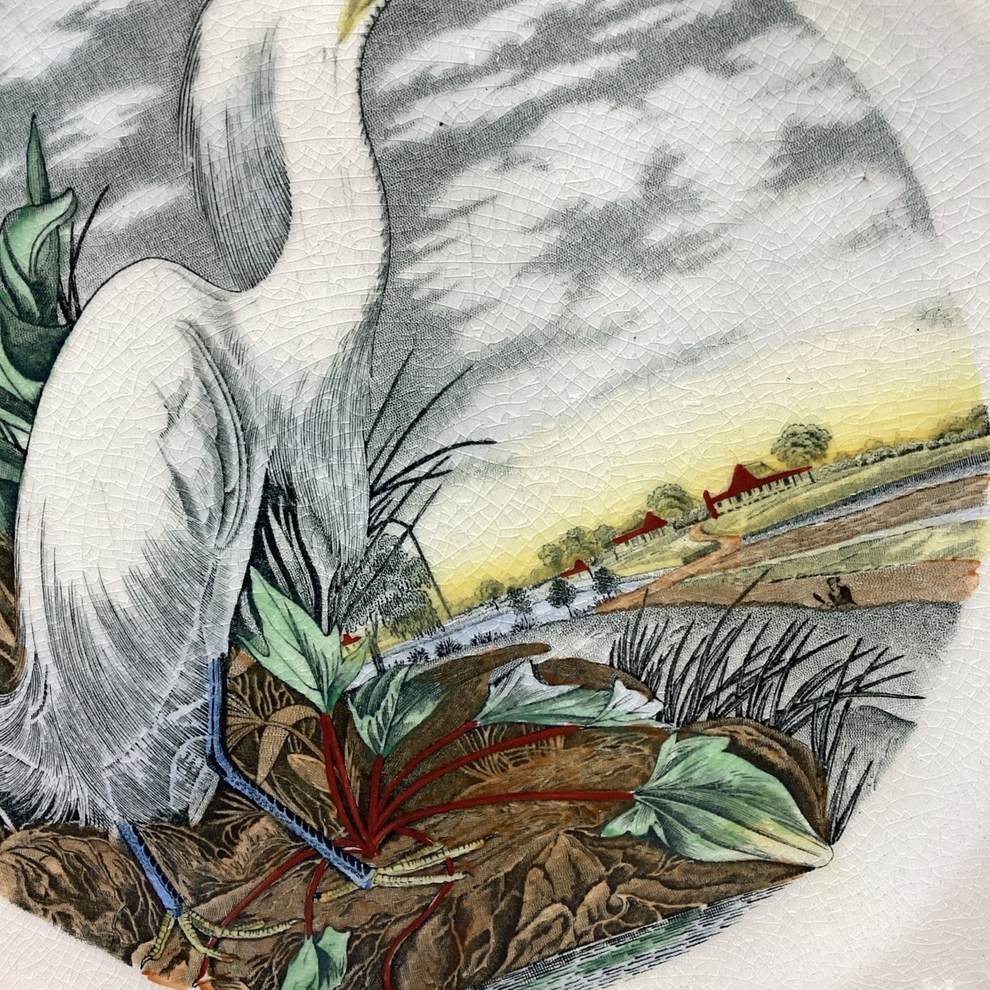 Adams England THE BIRDS OF AMERICA Audubon SNOWY EGRET Dinner Plate