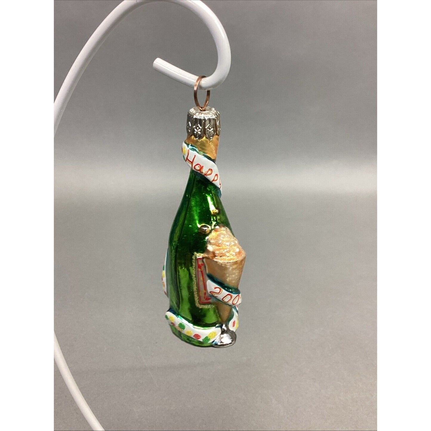 6 Vintage Christmas Ornaments - Angel, Nativity, Gold Balls, Champagne