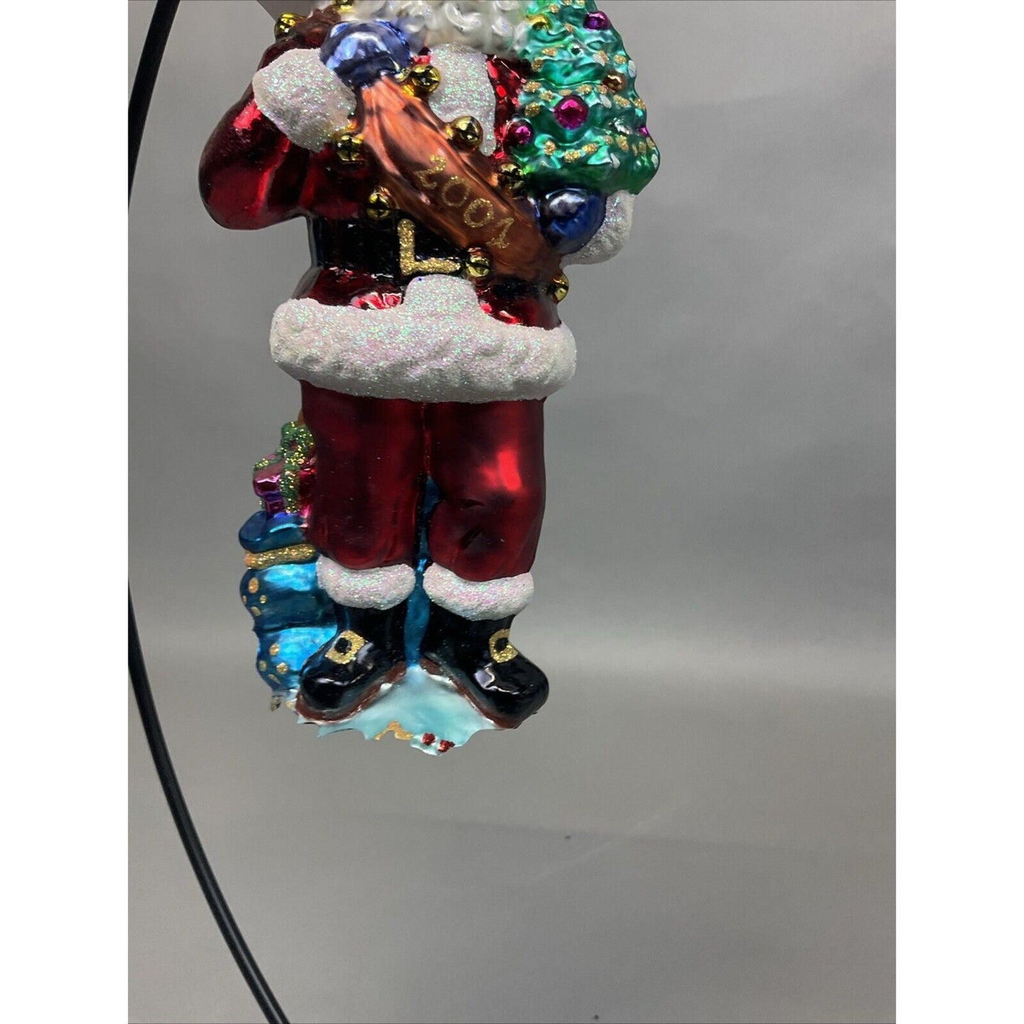 Radko Santa’s Banner Year + Santa In Blue Robe Christmas Ornaments / Damaged