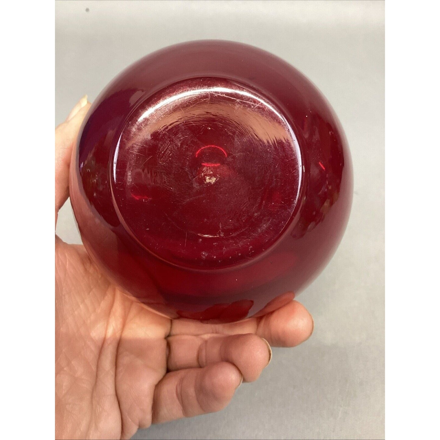 Anchor Hocking Ruby Red Glass Flower Vase - 4.25”H