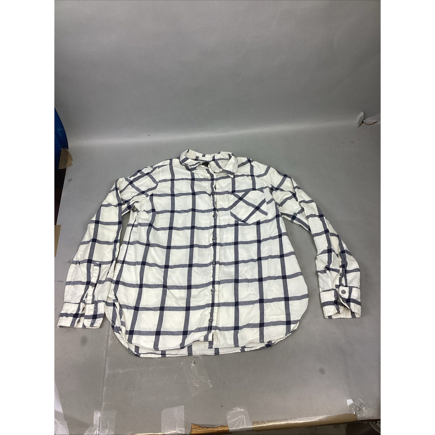 J. Crew Classic Button Down White With Blue Stripes Shirt - Women’s Size 8