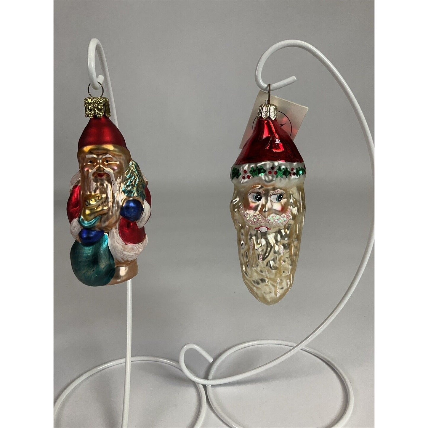 Christopher Radko Ho Ho Ho Santa Claus Head Glass Christmas Ornament 5”
