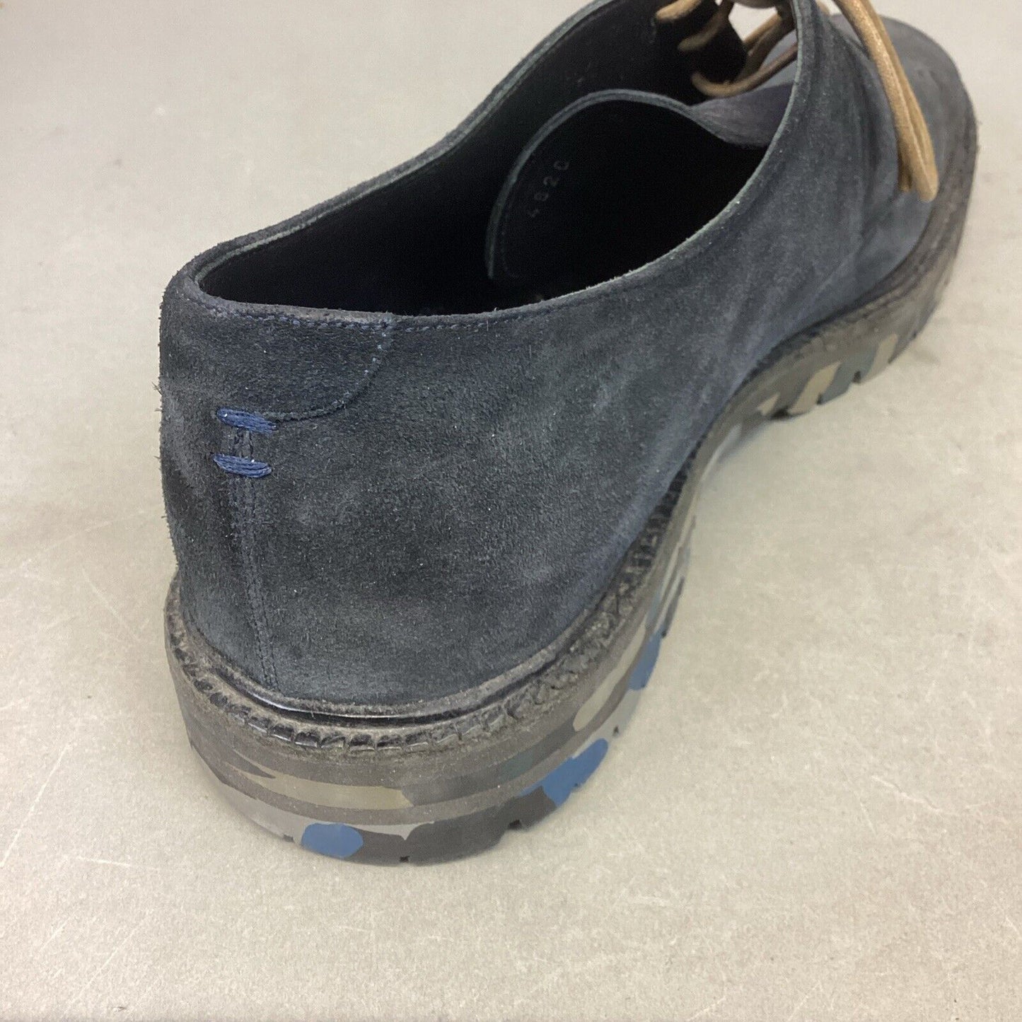 Sergio Rossie Blue Suede Oxford Shoes With Blue Camo Bottoms #4620 - 9