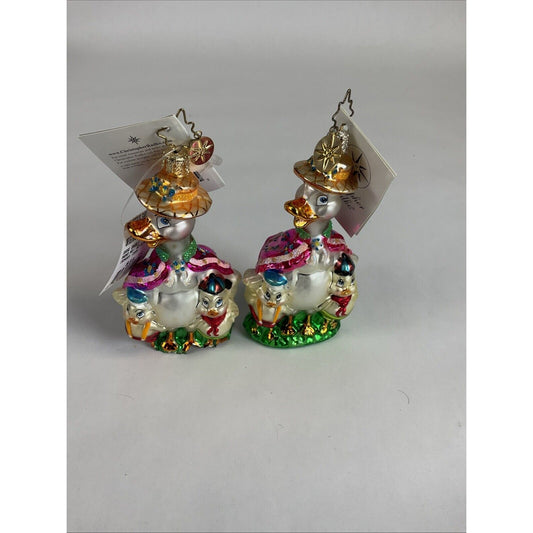 Vintage Christopher Radko Christmas Holiday Ornaments Goose Gaggle / Damaged