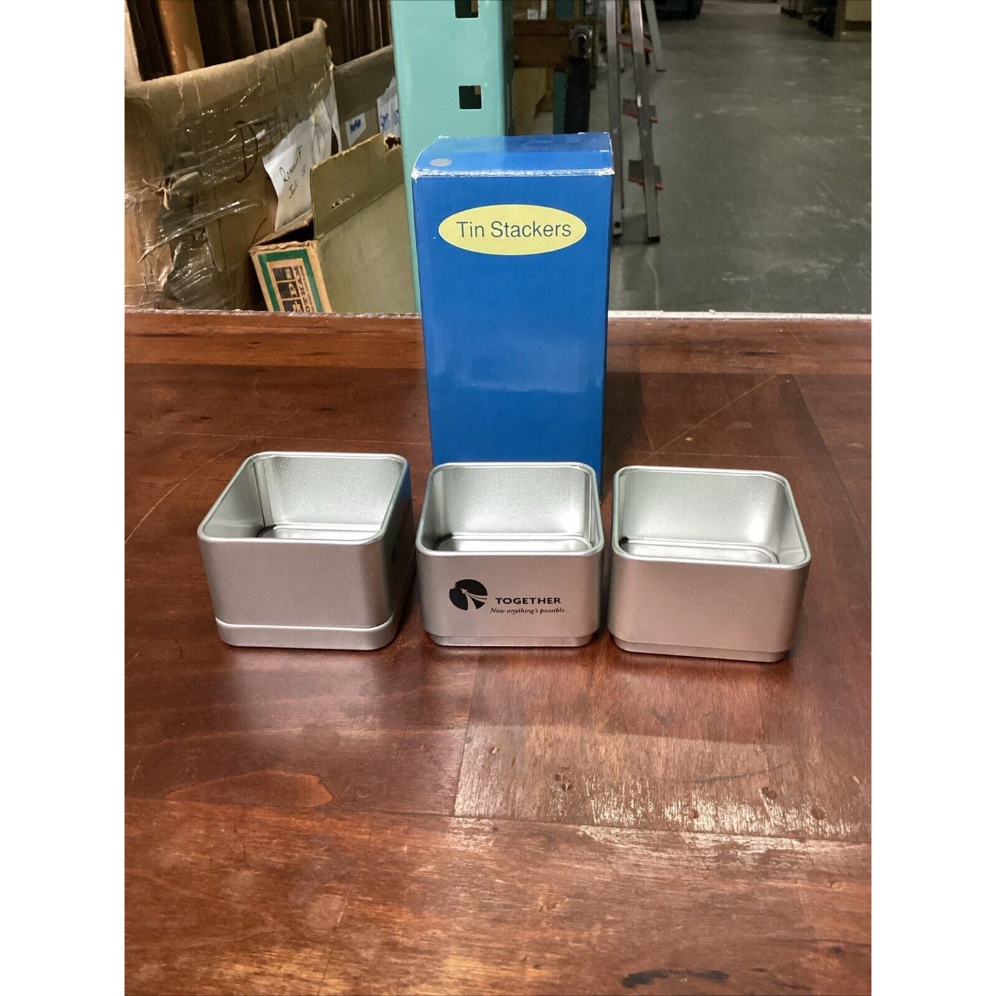 Floral Apron, Dish Towel And Tin Stackers (3)