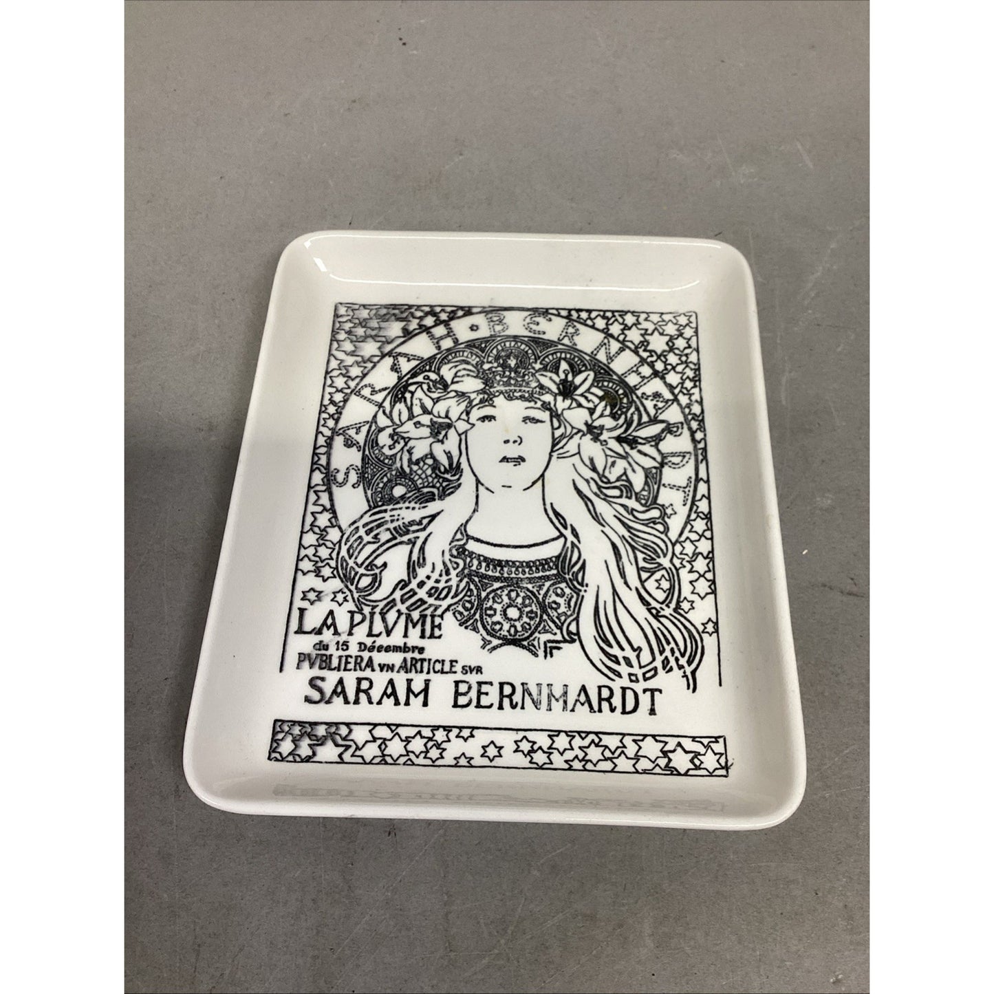 3 Belle Epoque Trinket Trays French Actresses - Made In Paris, France - 6x5”