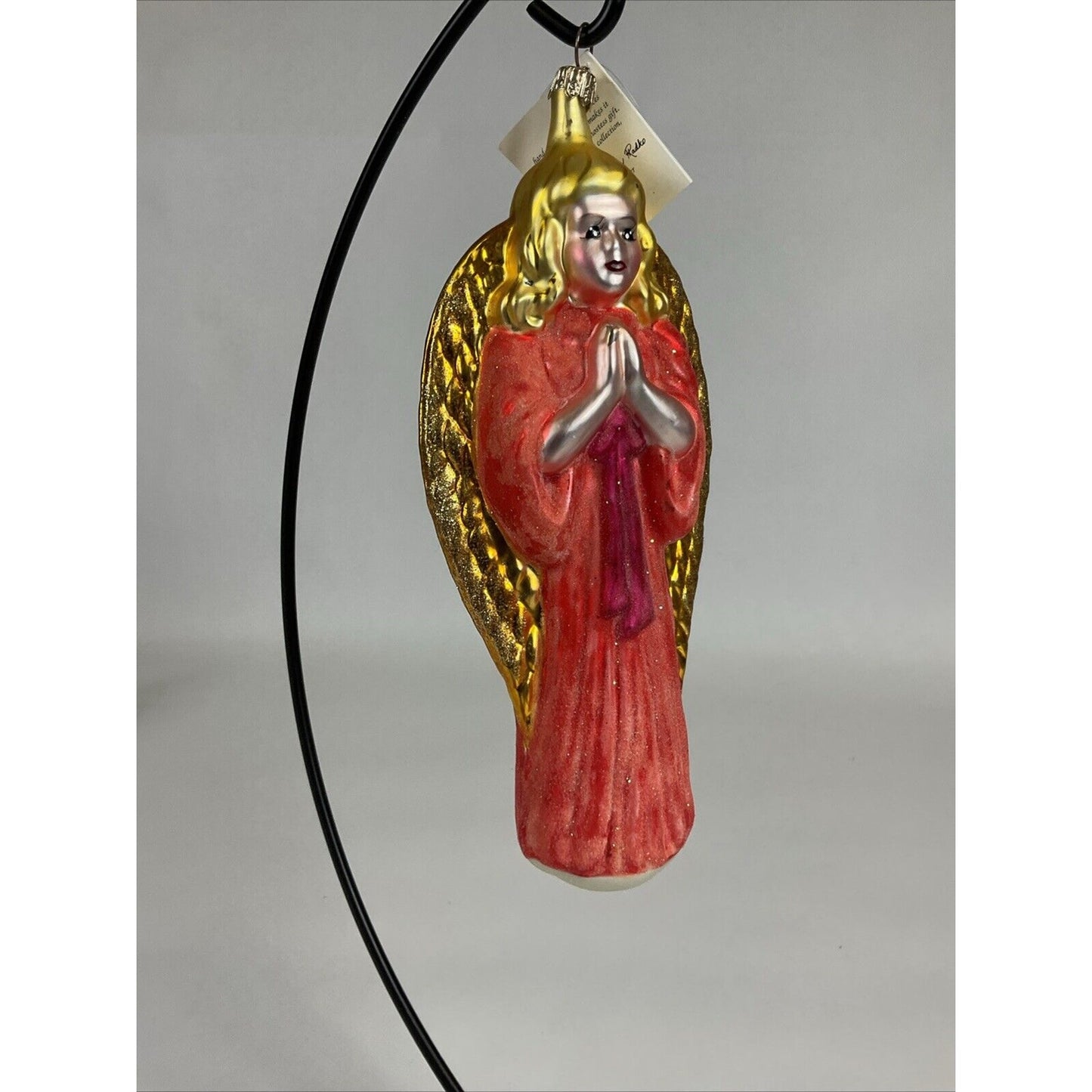 Vintage Christopher Radko Choir Angels Pink & Gold Christmas Ornament