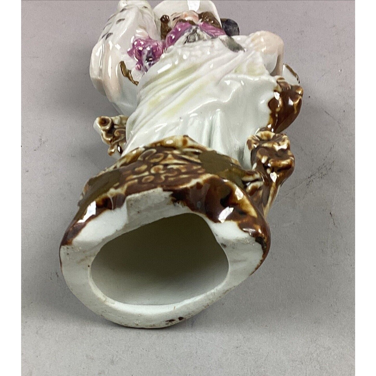 Vintage Porcelain Figurine Of A Lady Holding A Cat - 8”H